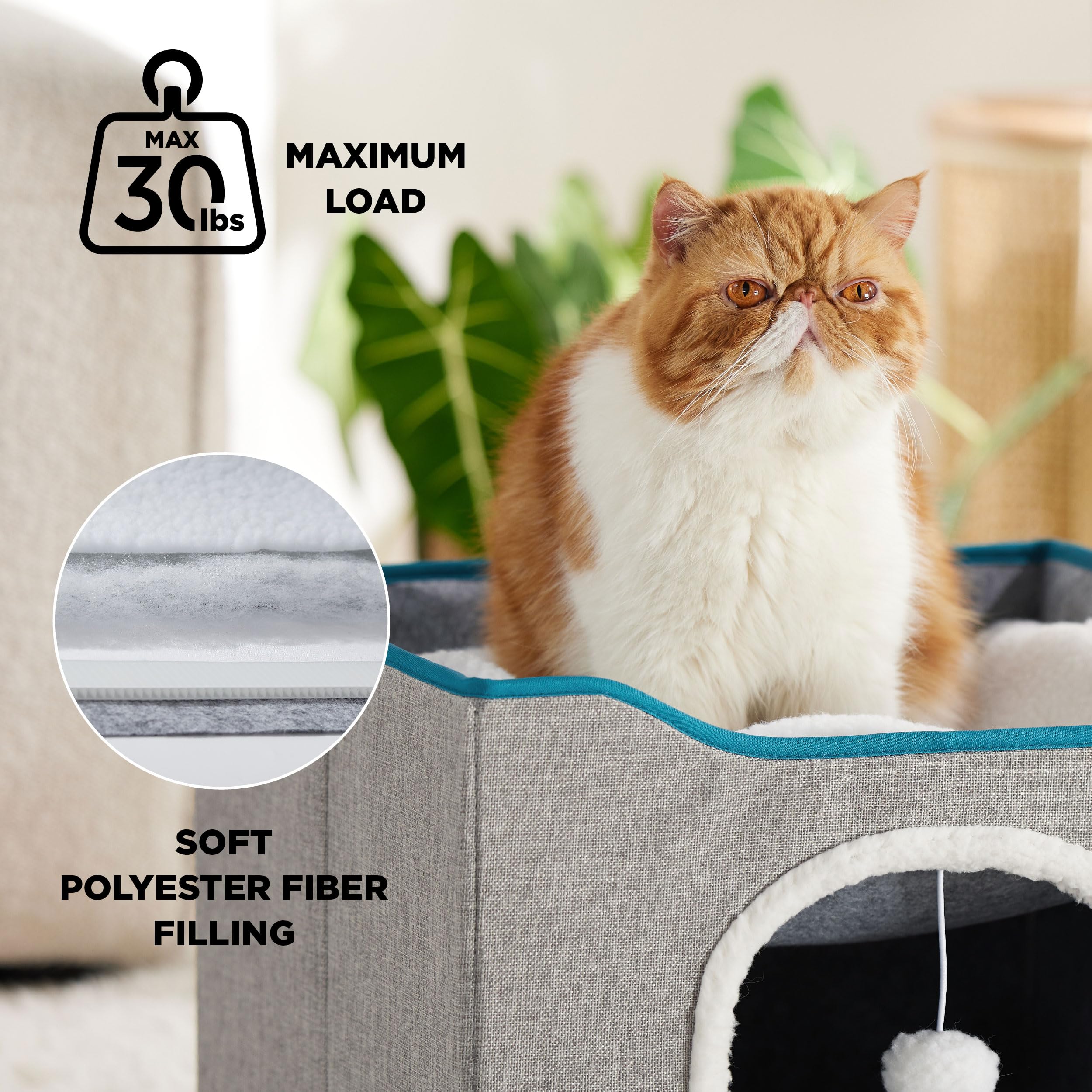 Foto 2 | Cama Para Gatos Bedsure Cat Cave Para Gatos De Interior Con Almohadilla Rascadora - Venta Internacional.