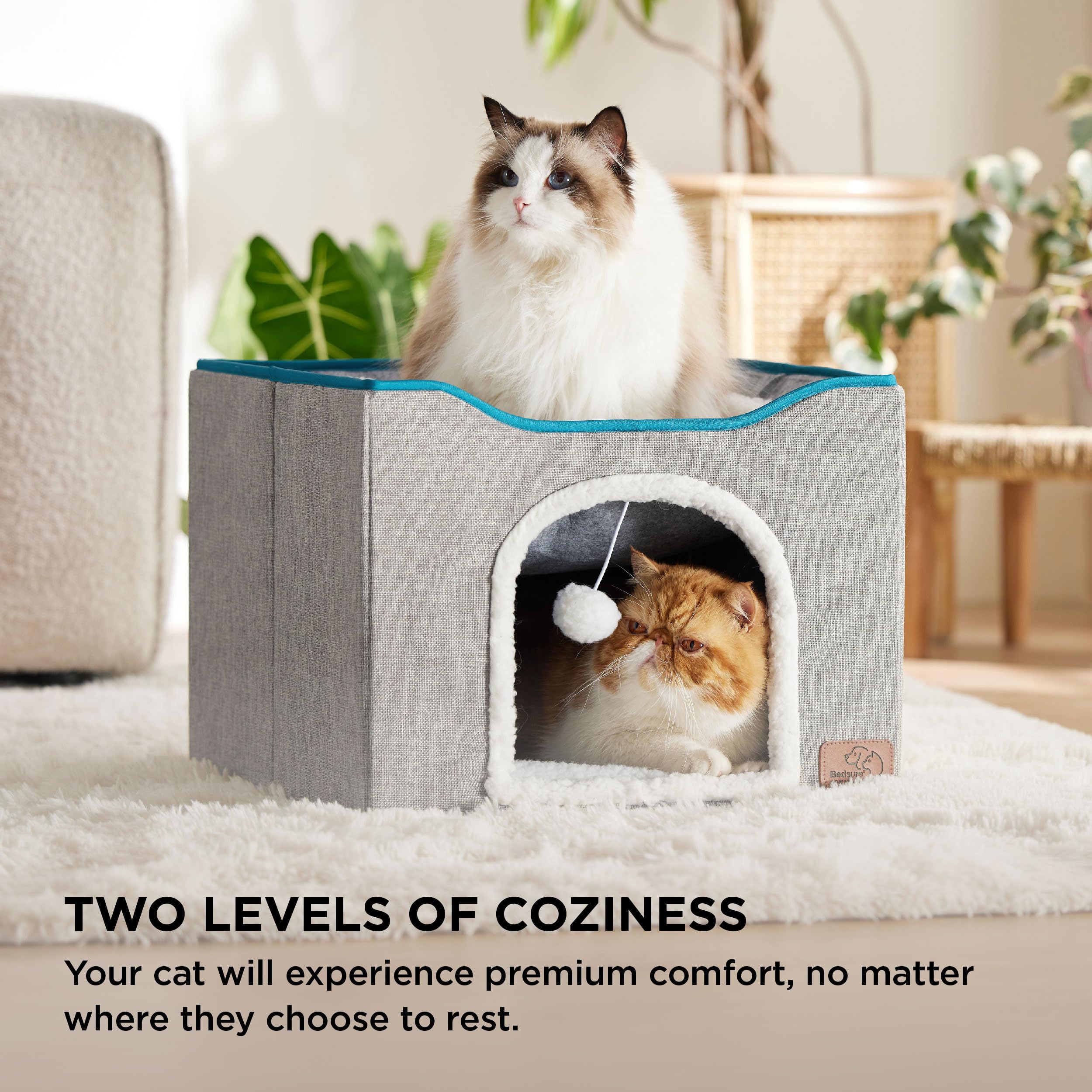 Foto 3 | Cama Para Gatos Bedsure Cat Cave Para Gatos De Interior Con Almohadilla Rascadora - Venta Internacional.