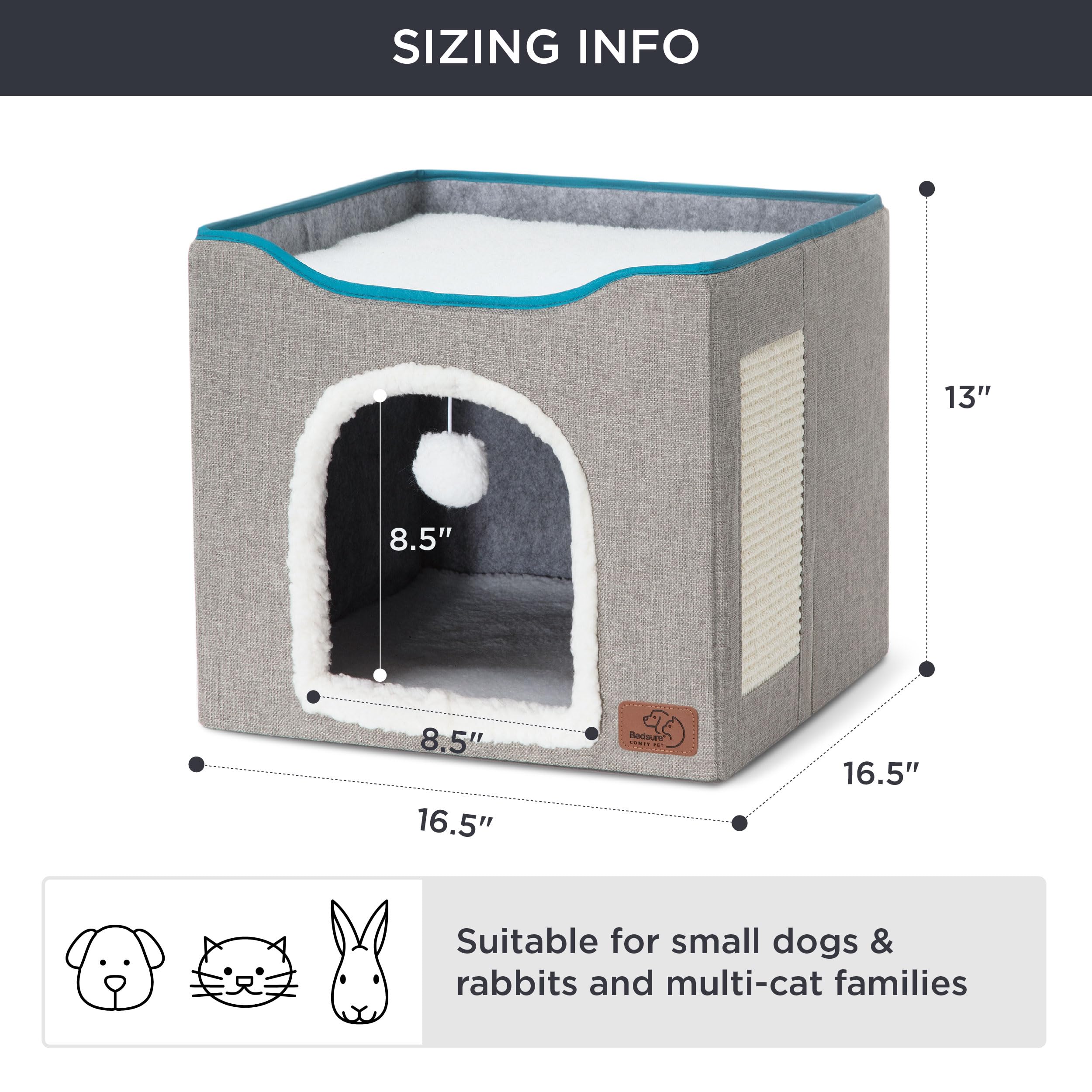 Foto 7 pulgar | Cama Para Gatos Bedsure Cat Cave Para Gatos De Interior Con Almohadilla Rascadora - Venta Internacional.