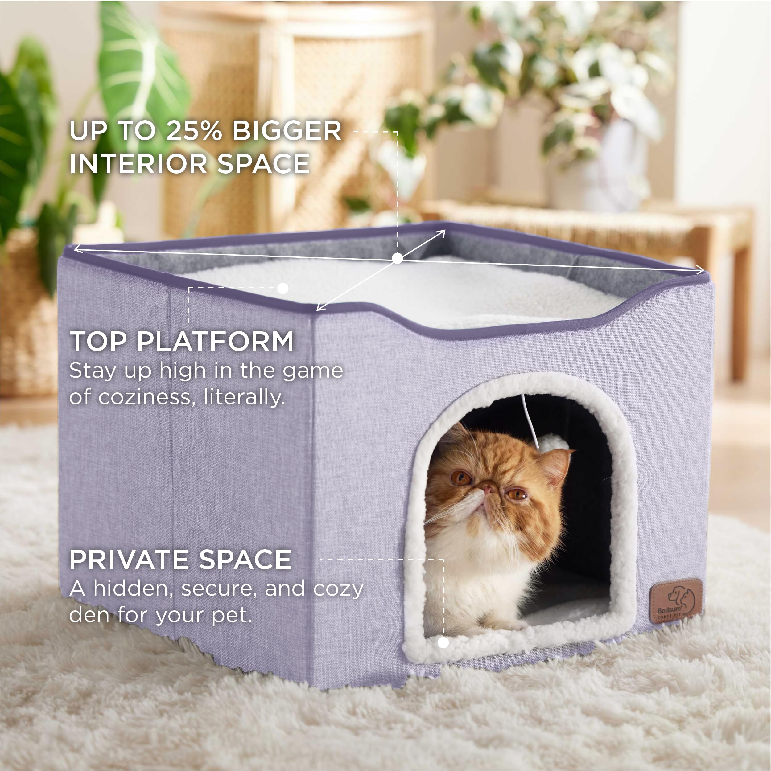 Foto 2 | Cama Para Gatos Bedsure Cat Cave Para Gatos De Interior Con Bloc De Notas En Forma De Nube - Venta Internacional.