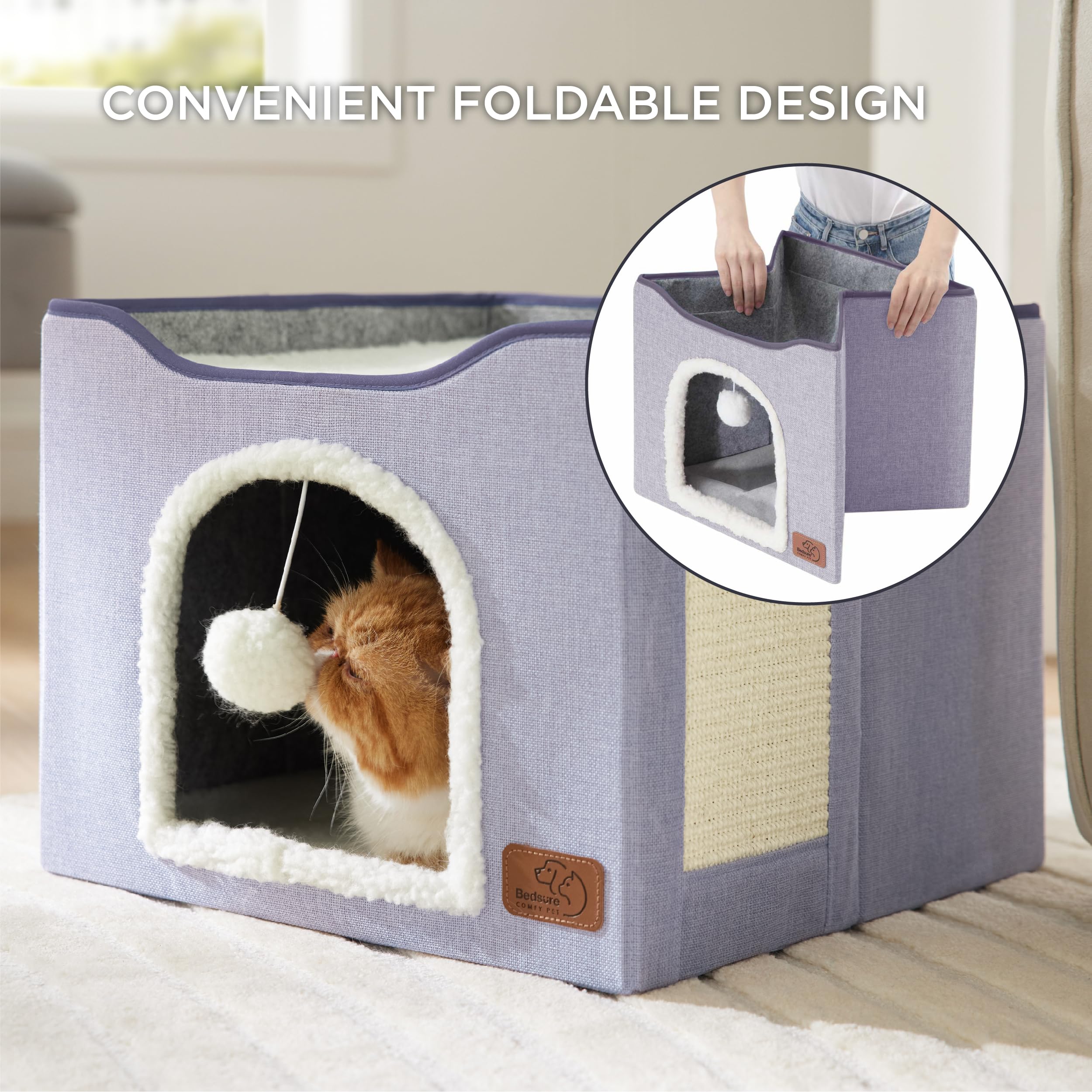 Foto 5 pulgar | Cama Para Gatos Bedsure Cat Cave Para Gatos De Interior Con Bloc De Notas En Forma De Nube - Venta Internacional.