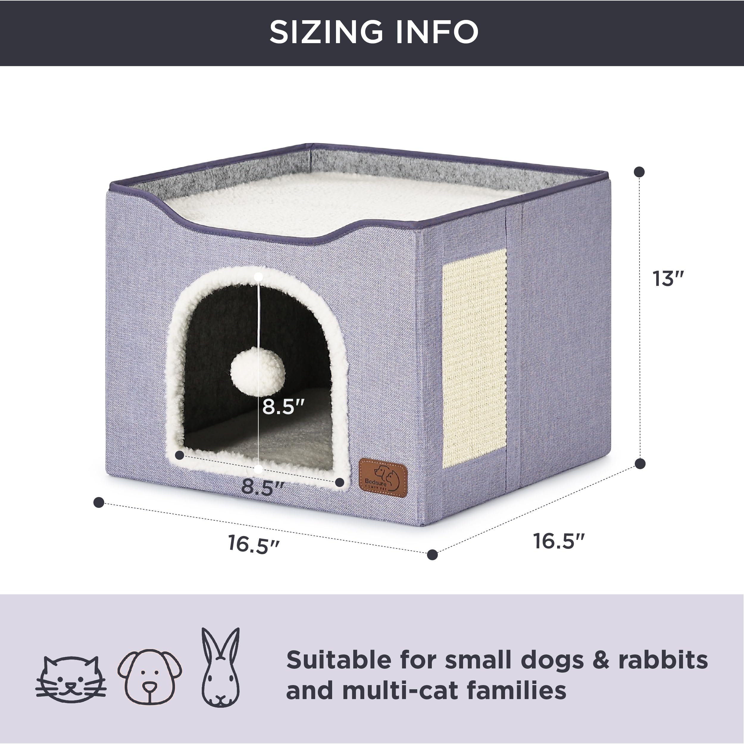 Foto 7 pulgar | Cama Para Gatos Bedsure Cat Cave Para Gatos De Interior Con Bloc De Notas En Forma De Nube - Venta Internacional.
