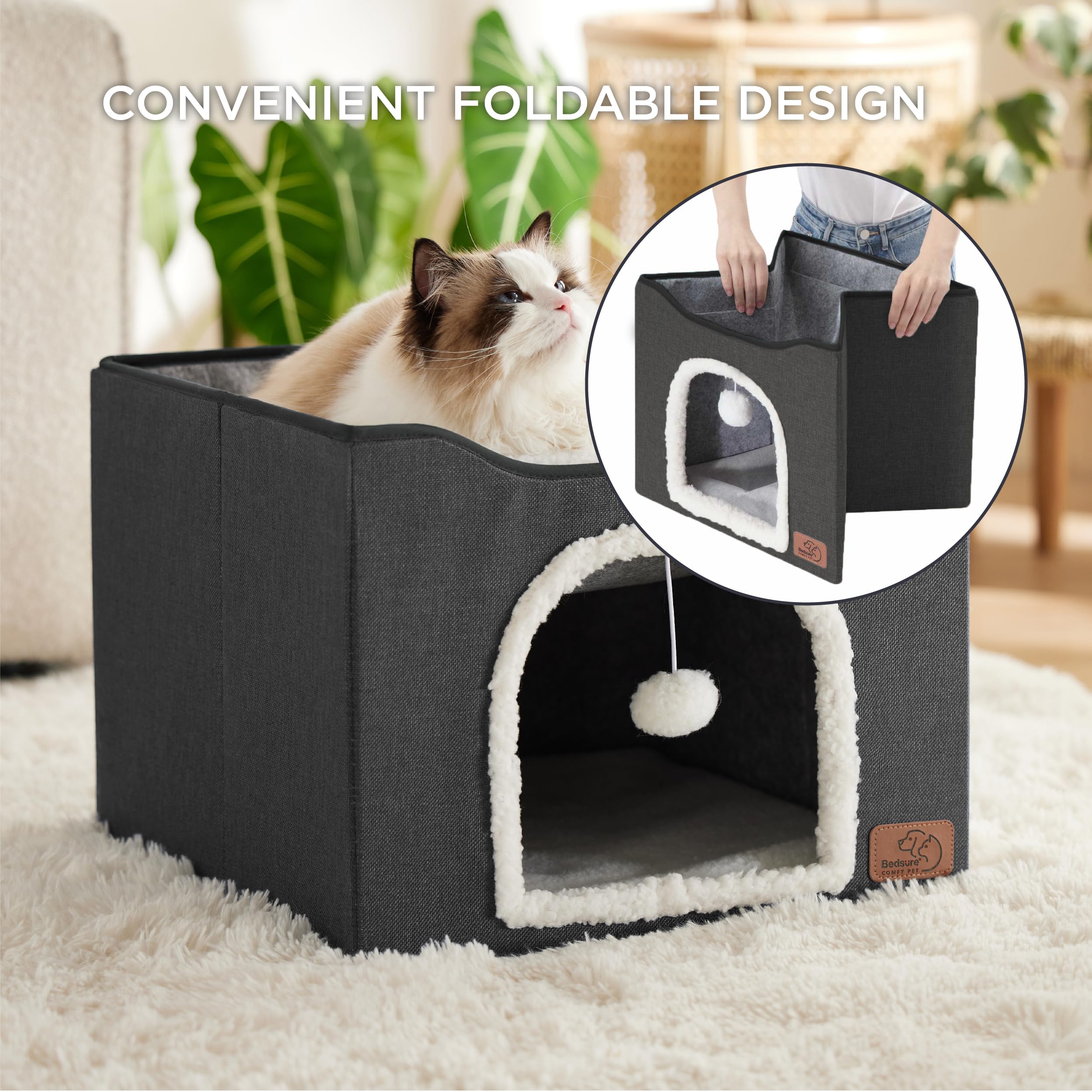 Foto 5 pulgar | Cama Para Gatos Bedsure Cat Cave Para Gatos De Interior Con Almohadilla Rascadora - Venta Internacional.