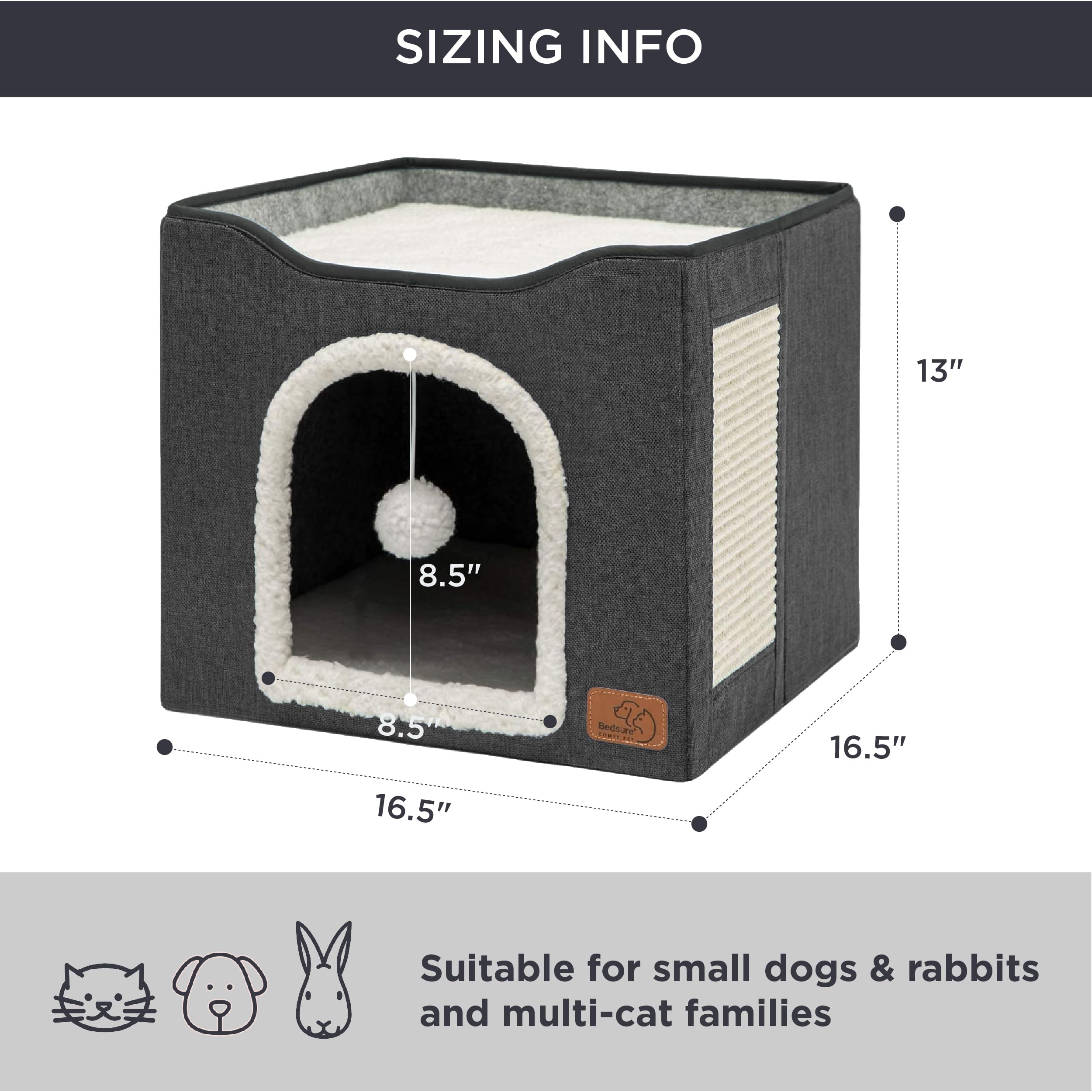 Foto 7 pulgar | Cama Para Gatos Bedsure Cat Cave Para Gatos De Interior Con Almohadilla Rascadora - Venta Internacional.