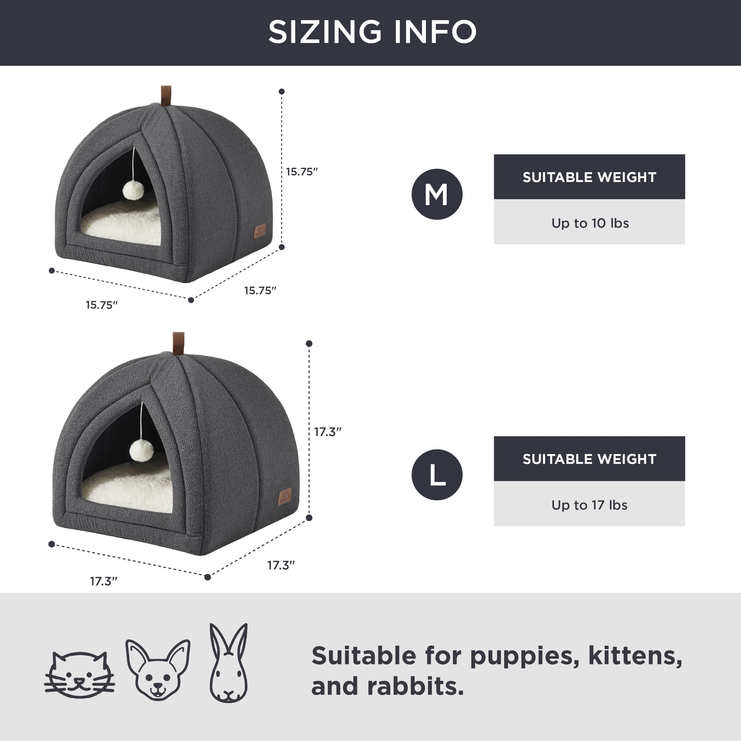 Foto 5 pulgar | Cat Bed Bedsure 2 En 1 Cat Cave House, Tienda De Campaña Con Almohada, Gris Oscuro - Venta Internacional.