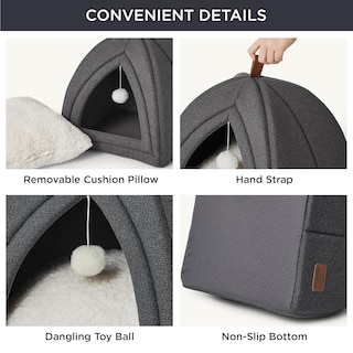Foto 6 | Cat Bed Bedsure 2 En 1 Cat Cave House, Tienda De Campaña Con Almohada, Gris Oscuro - Venta Internacional.