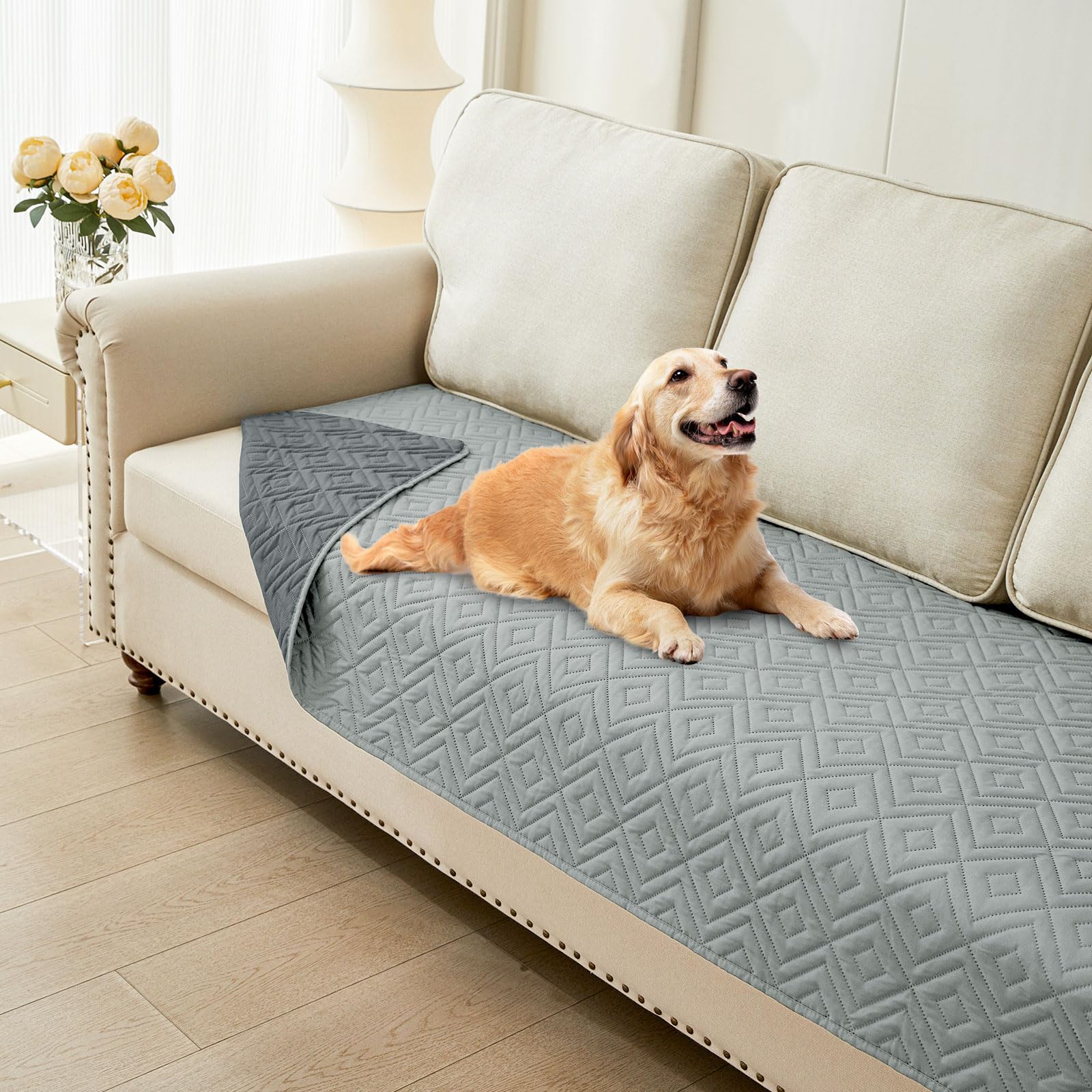 Foto 2 pulgar | Manta Impermeable Para Perros Hyha Para Cama, Sofá Y Muebles, Gris - Venta Internacional.