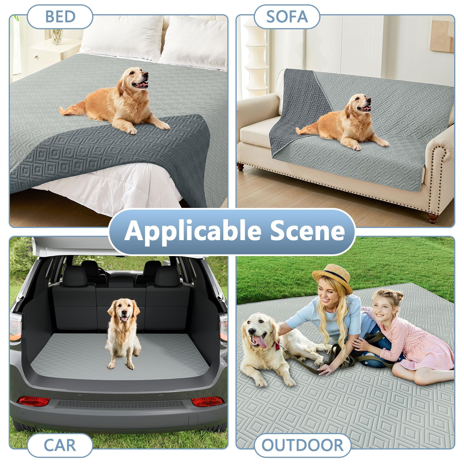 Foto 5 pulgar | Manta Impermeable Para Perros Hyha Para Cama, Sofá Y Muebles, Gris - Venta Internacional.
