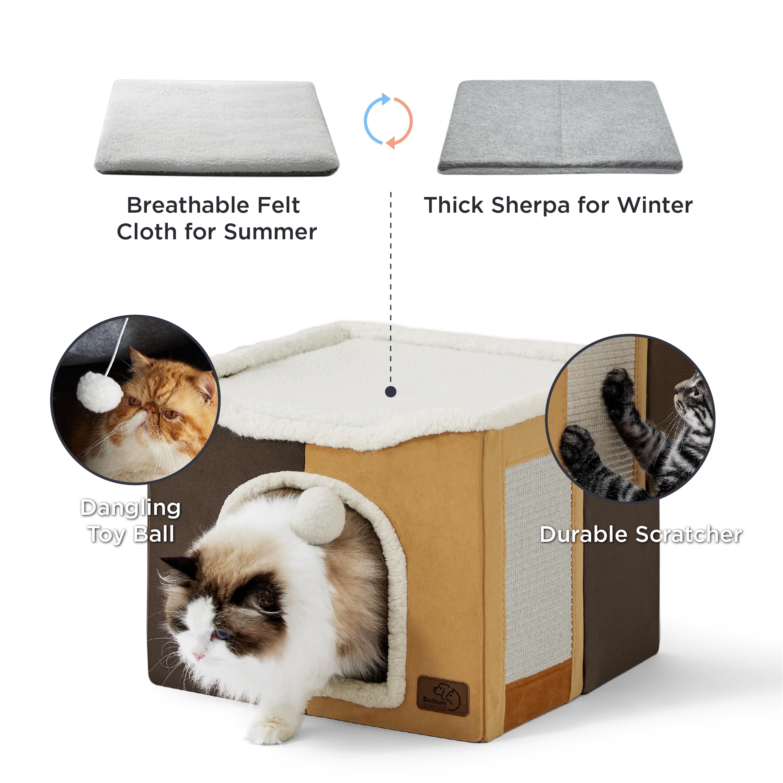 Foto 2 | Cama Para Gatos Bedsure Cat Cave Para Gatos De Interior Con Bloc De Notas - Venta Internacional.