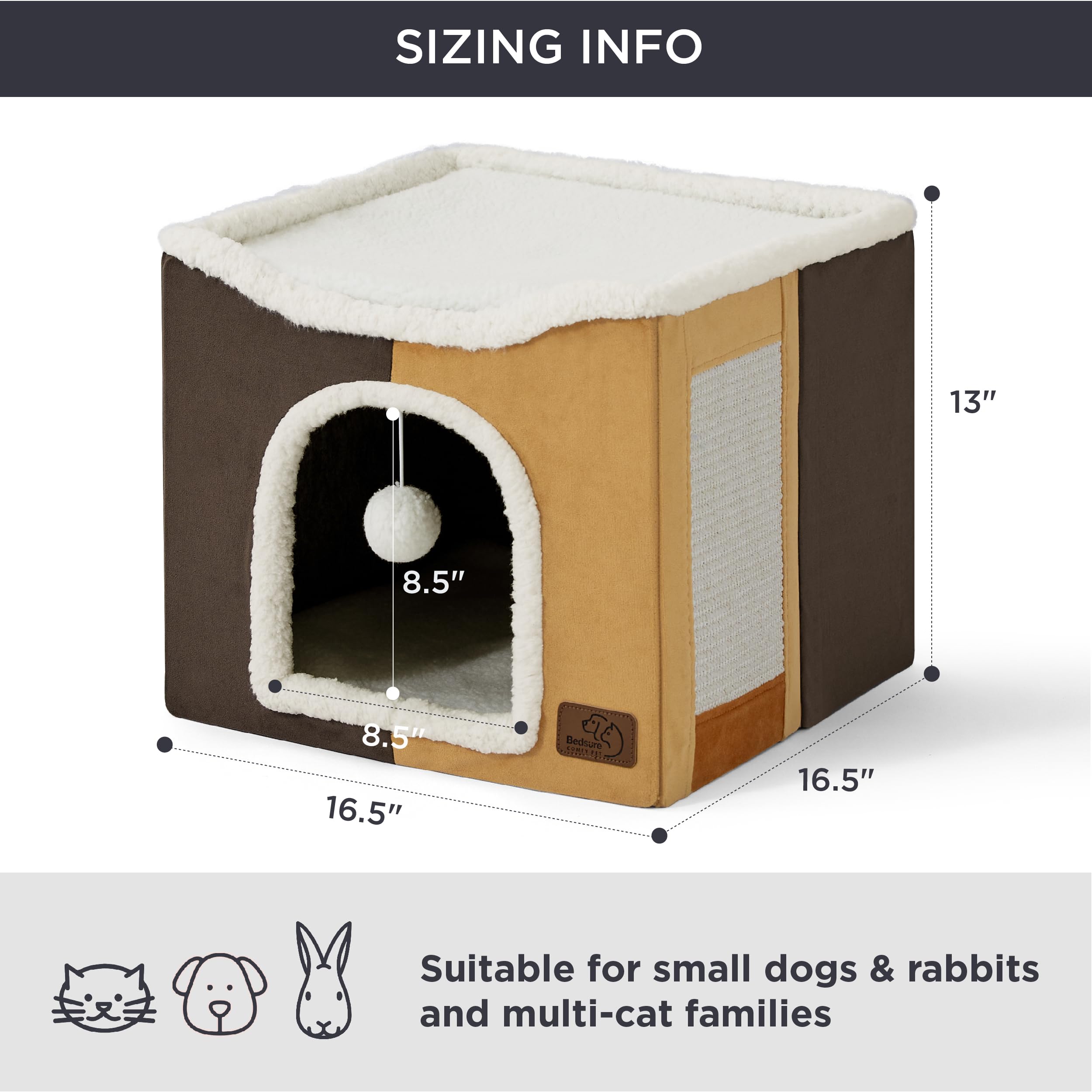 Foto 4 pulgar | Cama Para Gatos Bedsure Cat Cave Para Gatos De Interior Con Bloc De Notas - Venta Internacional.