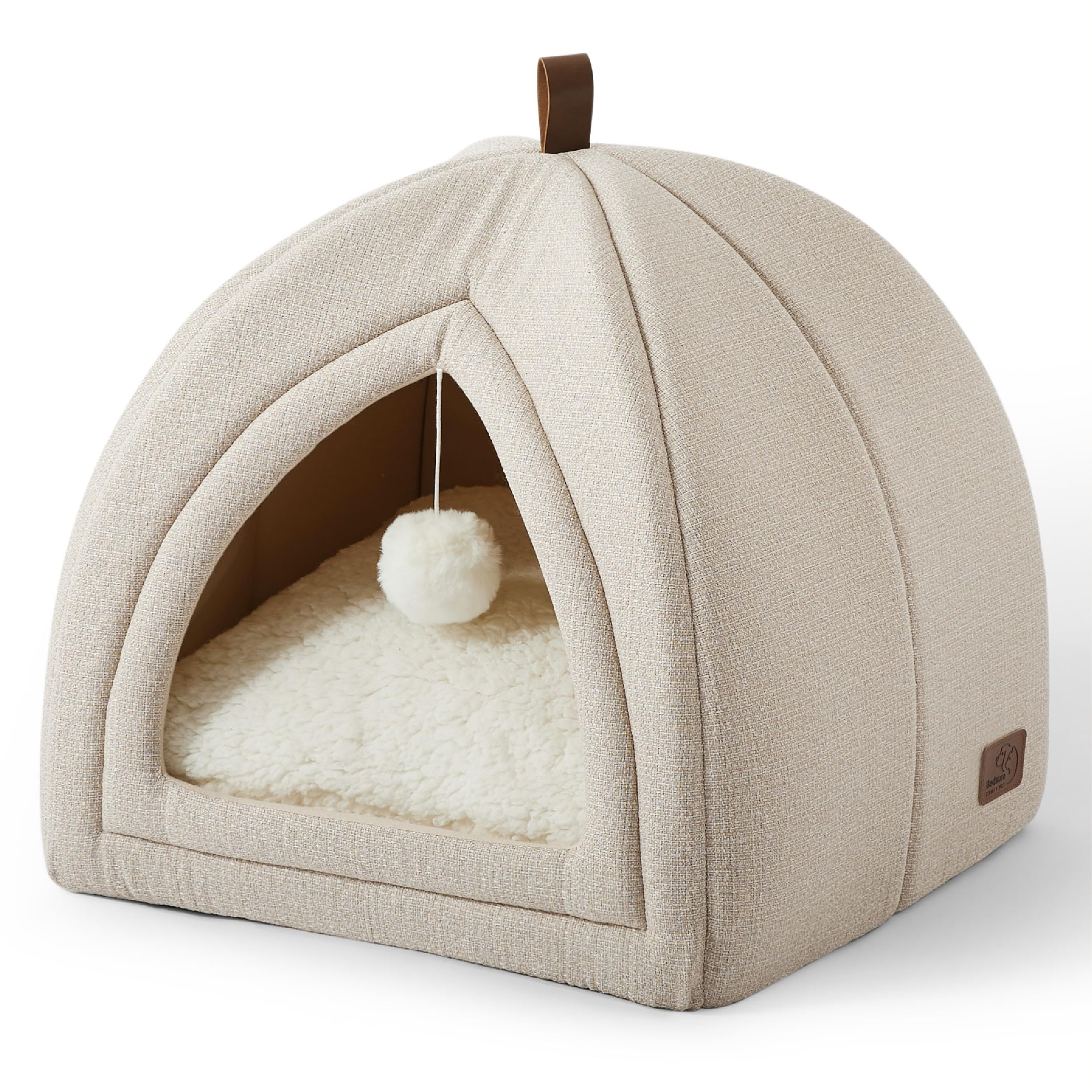 Foto 2 pulgar | Cat Bed Bedsure 2 En 1 Cat Cave House, Tienda De Campaña Con Almohada, Color Beige - Venta Internacional.