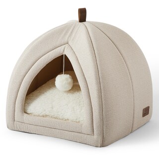 Foto 1 | Cat Bed Bedsure 2 En 1 Cat Cave House, Tienda De Campaña Con Almohada, Color Beige - Venta Internacional.