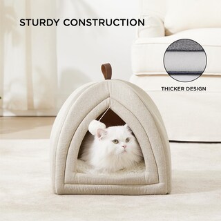 Foto 3 | Cat Bed Bedsure 2 En 1 Cat Cave House, Tienda De Campaña Con Almohada, Color Beige - Venta Internacional.