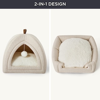 Foto 5 | Cat Bed Bedsure 2 En 1 Cat Cave House, Tienda De Campaña Con Almohada, Color Beige - Venta Internacional.