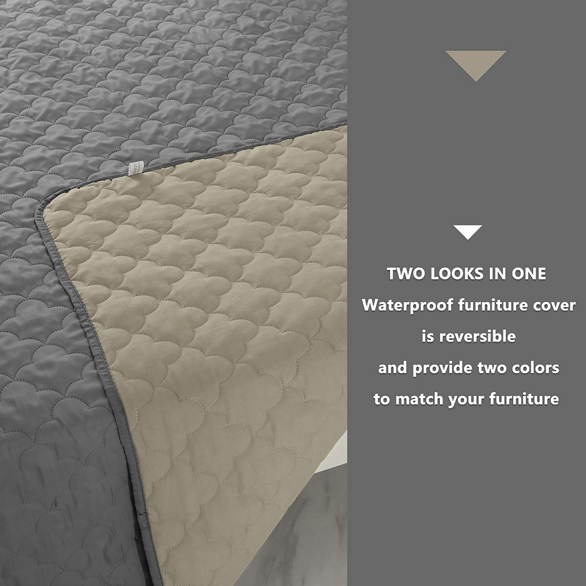 Foto 6 pulgar | Manta Impermeable Para Perros Chhkon, Protector De Muebles, Gris Y Beige - Venta Internacional.