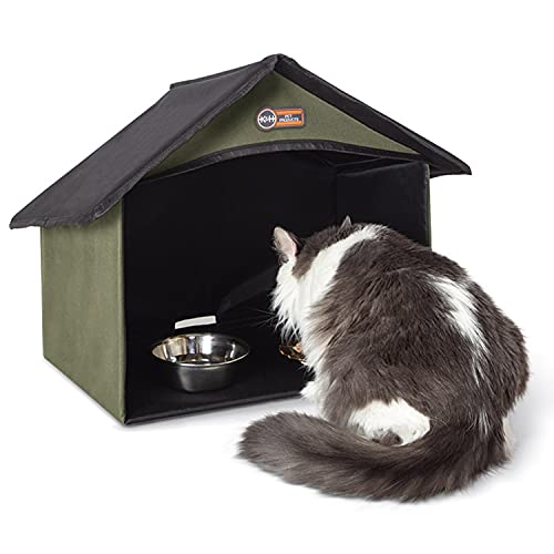 Foto 1 | Refugio De Comedor Para Gatos Al Aire Libre K&h Pet Products Olive - Venta Internacional.