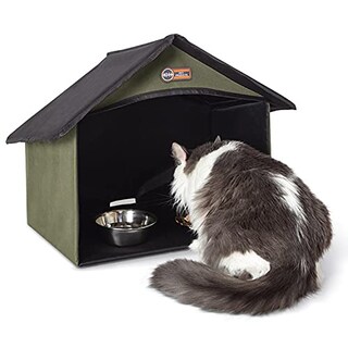 Foto 1 | Refugio De Comedor Para Gatos Al Aire Libre K&h Pet Products Olive - Venta Internacional.