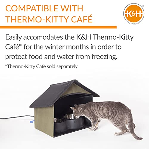 Foto 5 pulgar | Refugio De Comedor Para Gatos Al Aire Libre K&h Pet Products Olive - Venta Internacional.