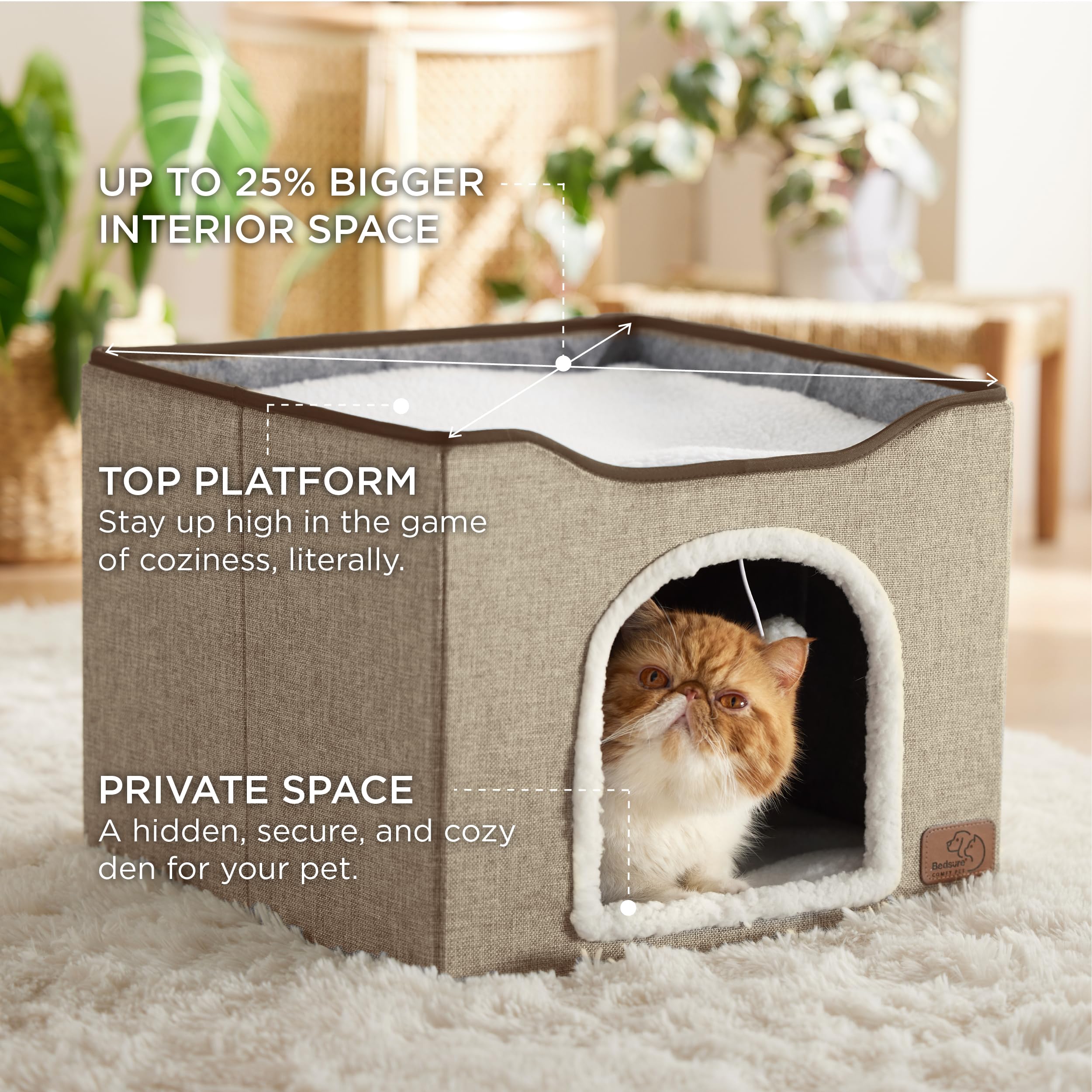 Foto 3 pulgar | Cama Para Gatos Bedsure Cat Cave Para Gatos De Interior Con Almohadilla Rascadora - Venta Internacional.