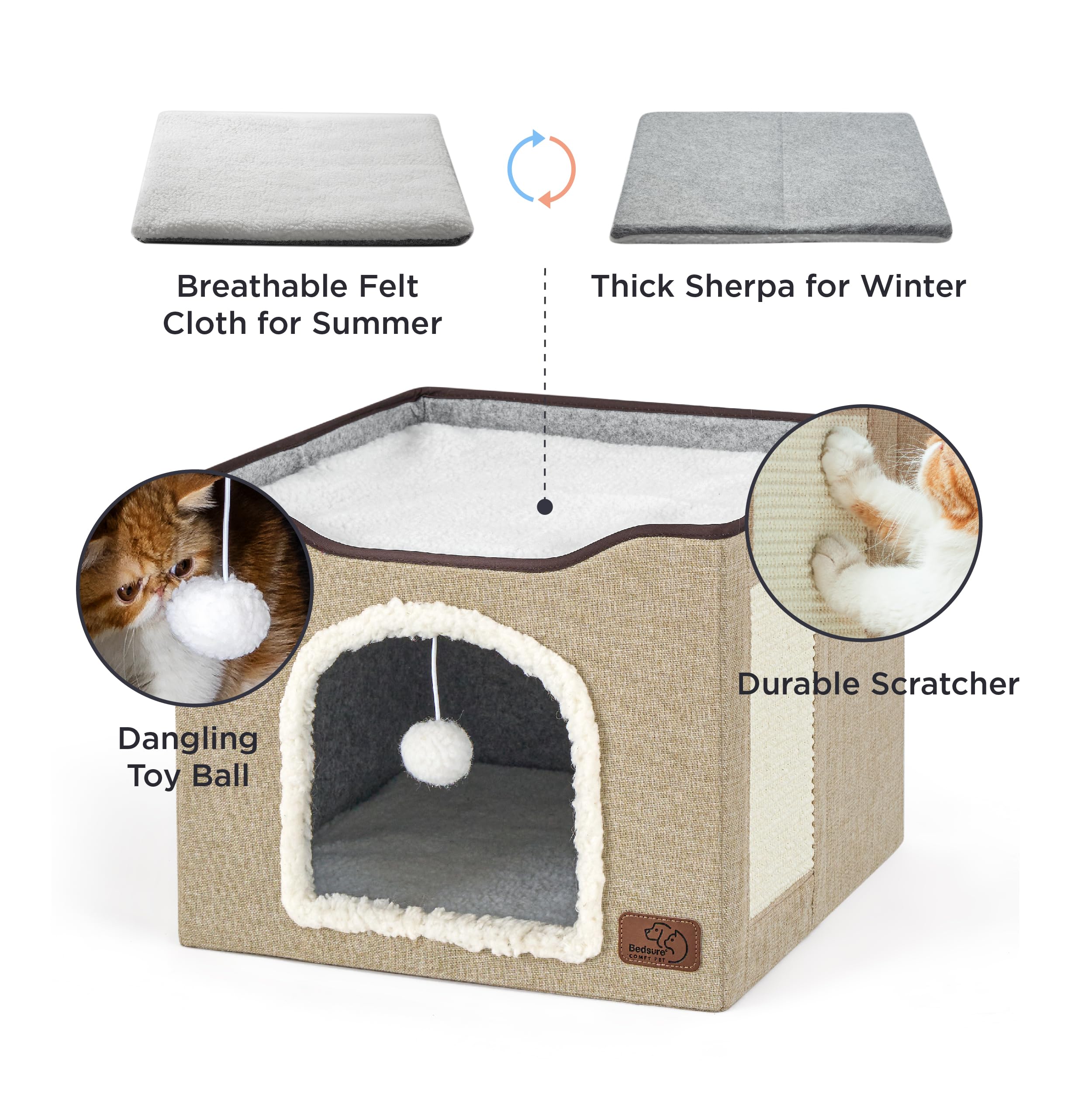 Foto 4 pulgar | Cama Para Gatos Bedsure Cat Cave Para Gatos De Interior Con Almohadilla Rascadora - Venta Internacional.