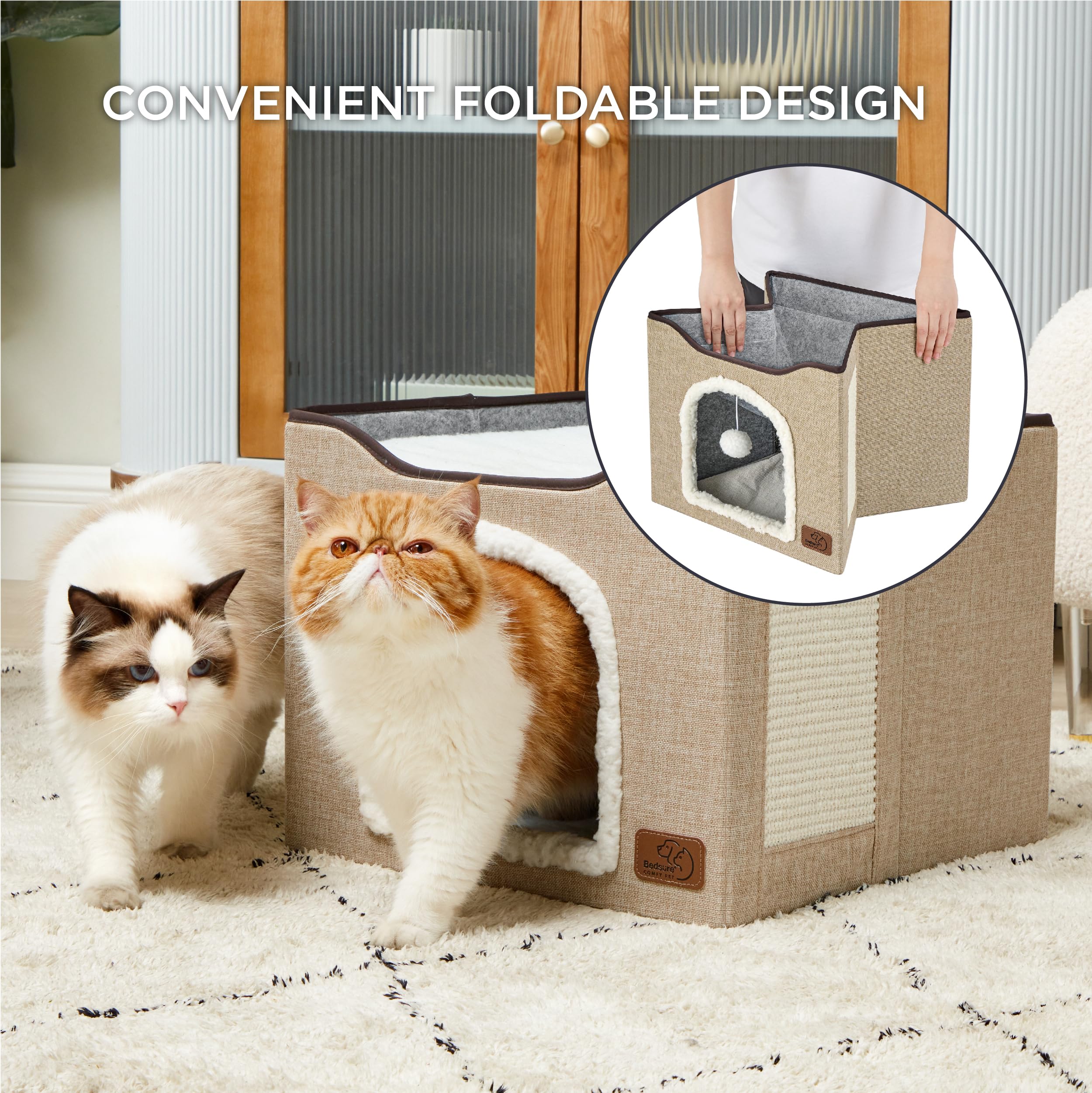 Foto 5 pulgar | Cama Para Gatos Bedsure Cat Cave Para Gatos De Interior Con Almohadilla Rascadora - Venta Internacional.
