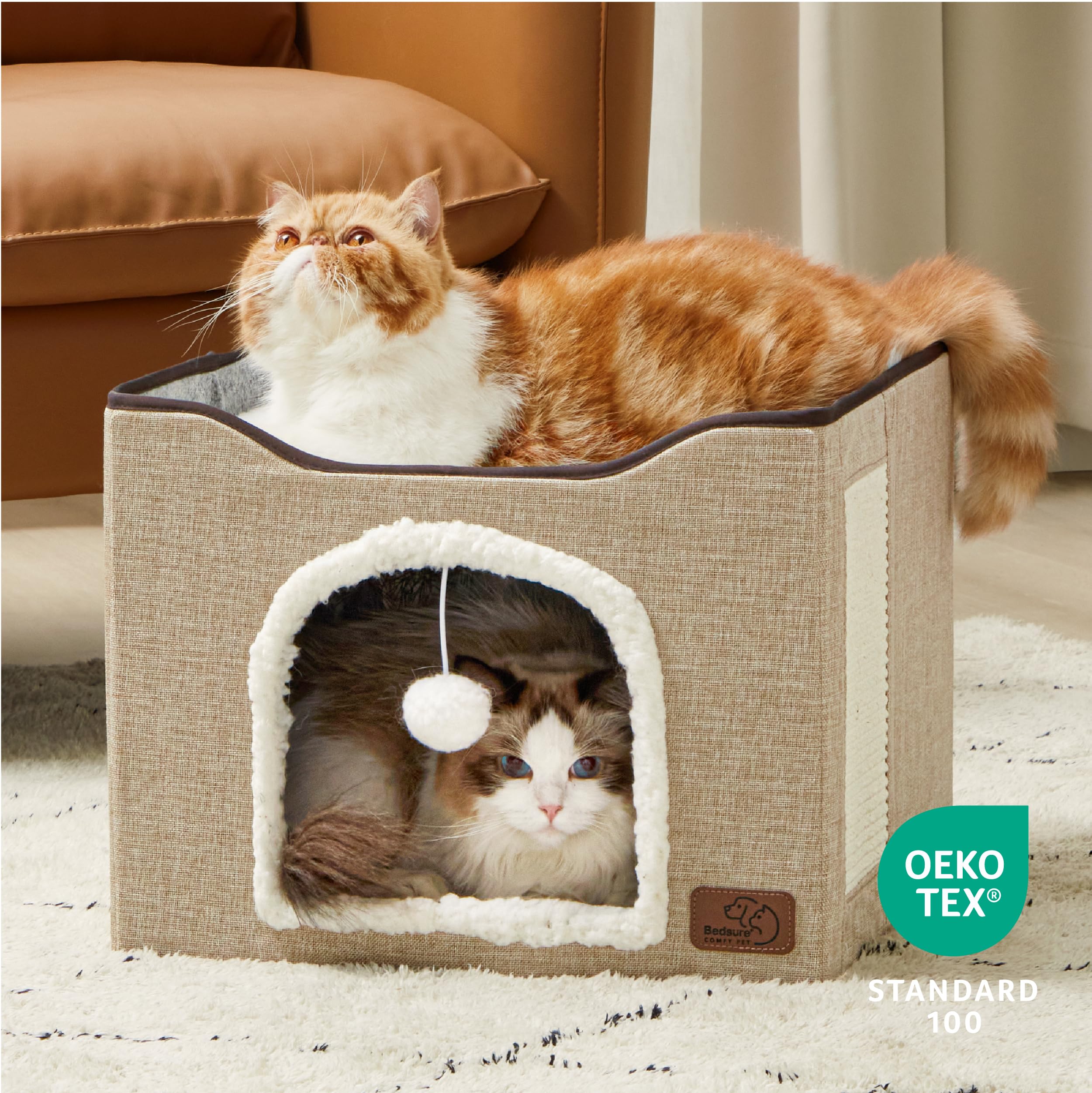 Foto 6 pulgar | Cama Para Gatos Bedsure Cat Cave Para Gatos De Interior Con Almohadilla Rascadora - Venta Internacional.