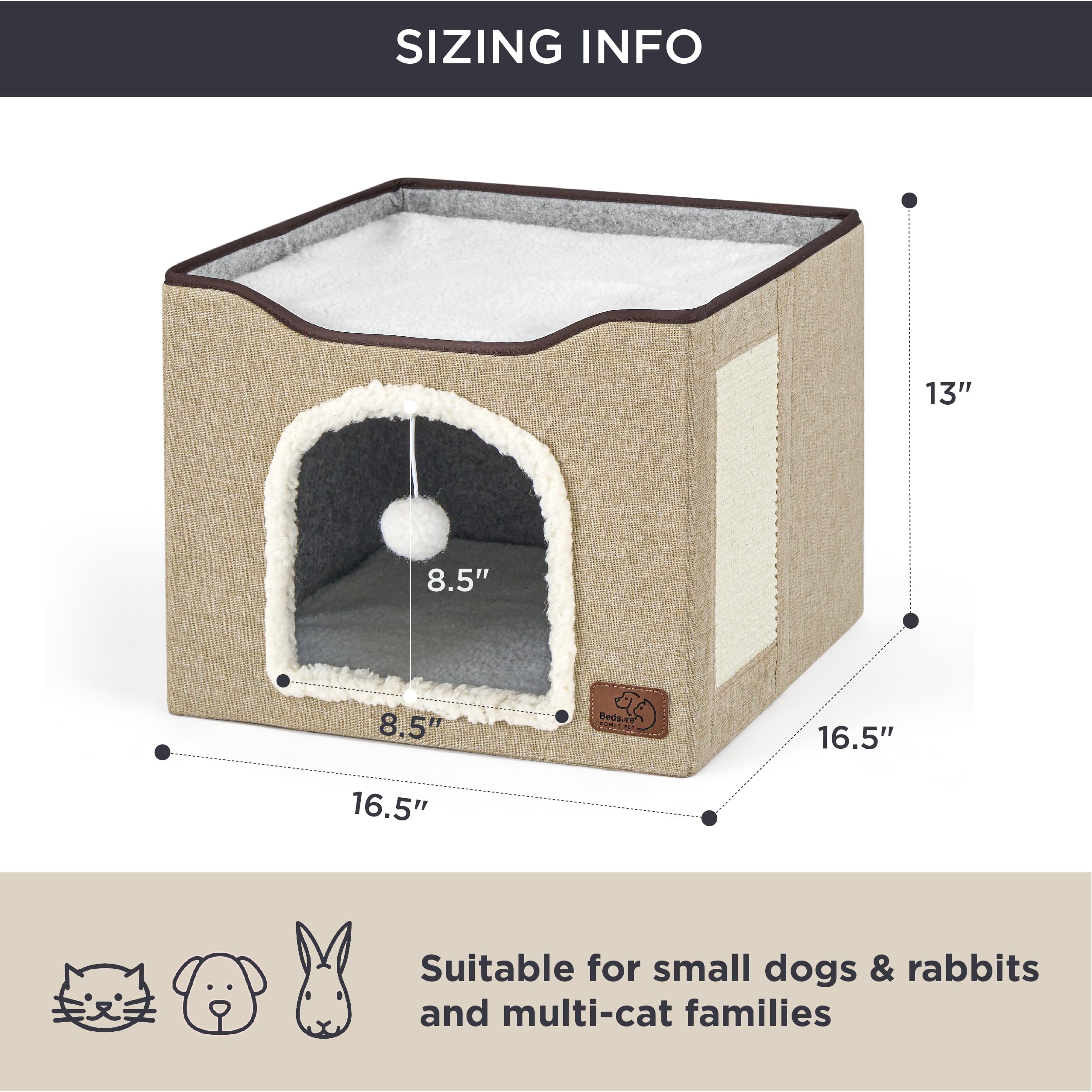 Foto 7 pulgar | Cama Para Gatos Bedsure Cat Cave Para Gatos De Interior Con Almohadilla Rascadora - Venta Internacional.