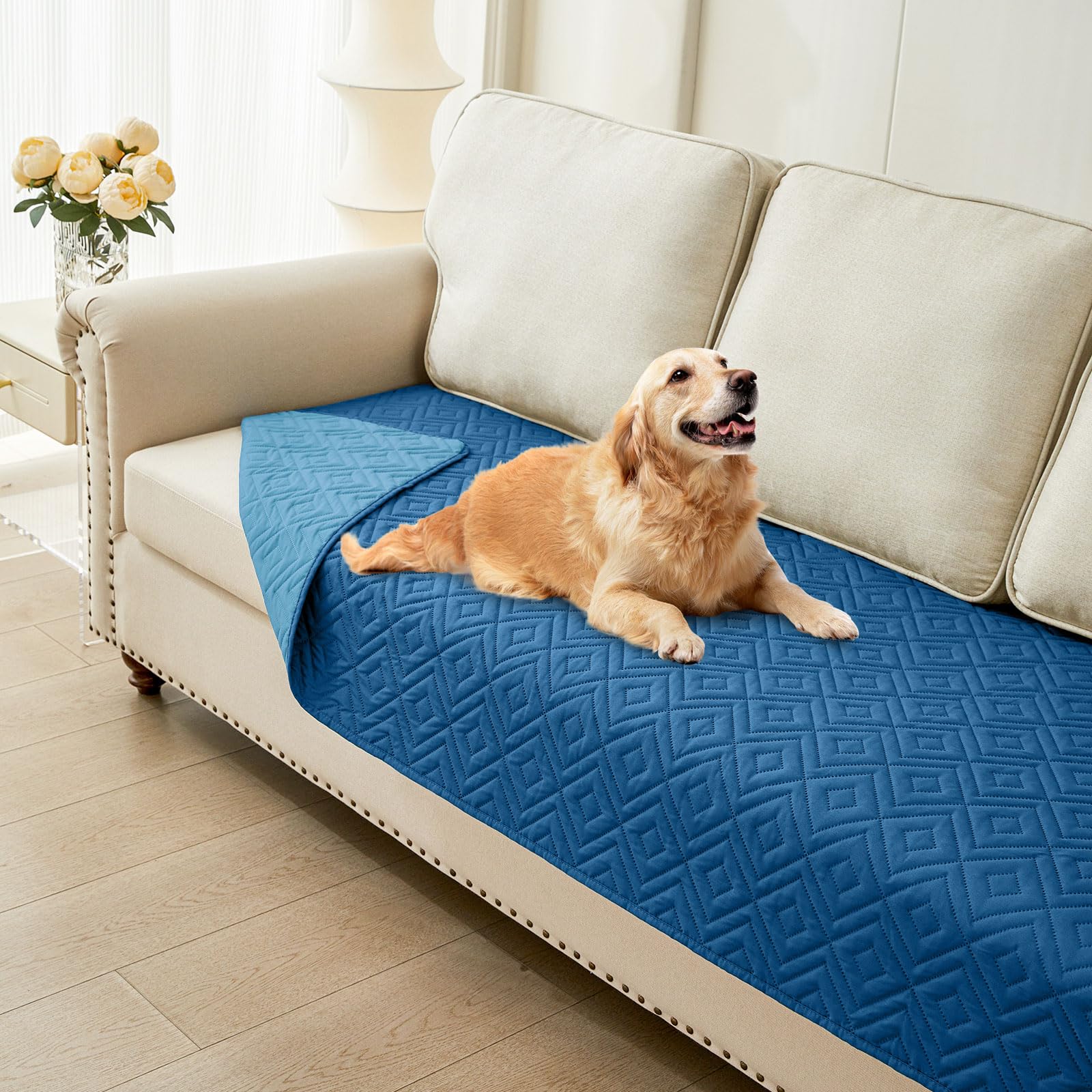 Foto 2 pulgar | Manta Impermeable Para Perros Hyha Para Cama, Sofá Y Muebles, Color Azul Marino - Venta Internacional.