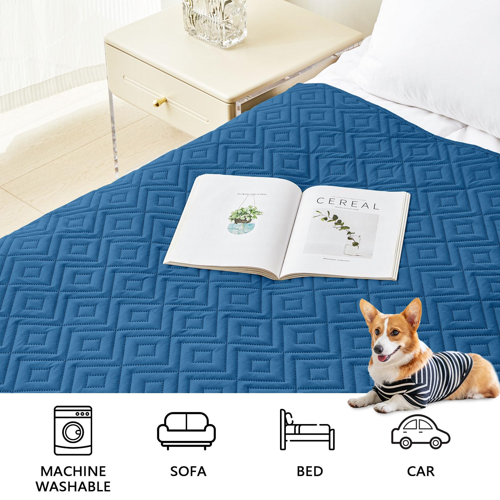 Foto 4 pulgar | Manta Impermeable Para Perros Hyha Para Cama, Sofá Y Muebles, Color Azul Marino - Venta Internacional.