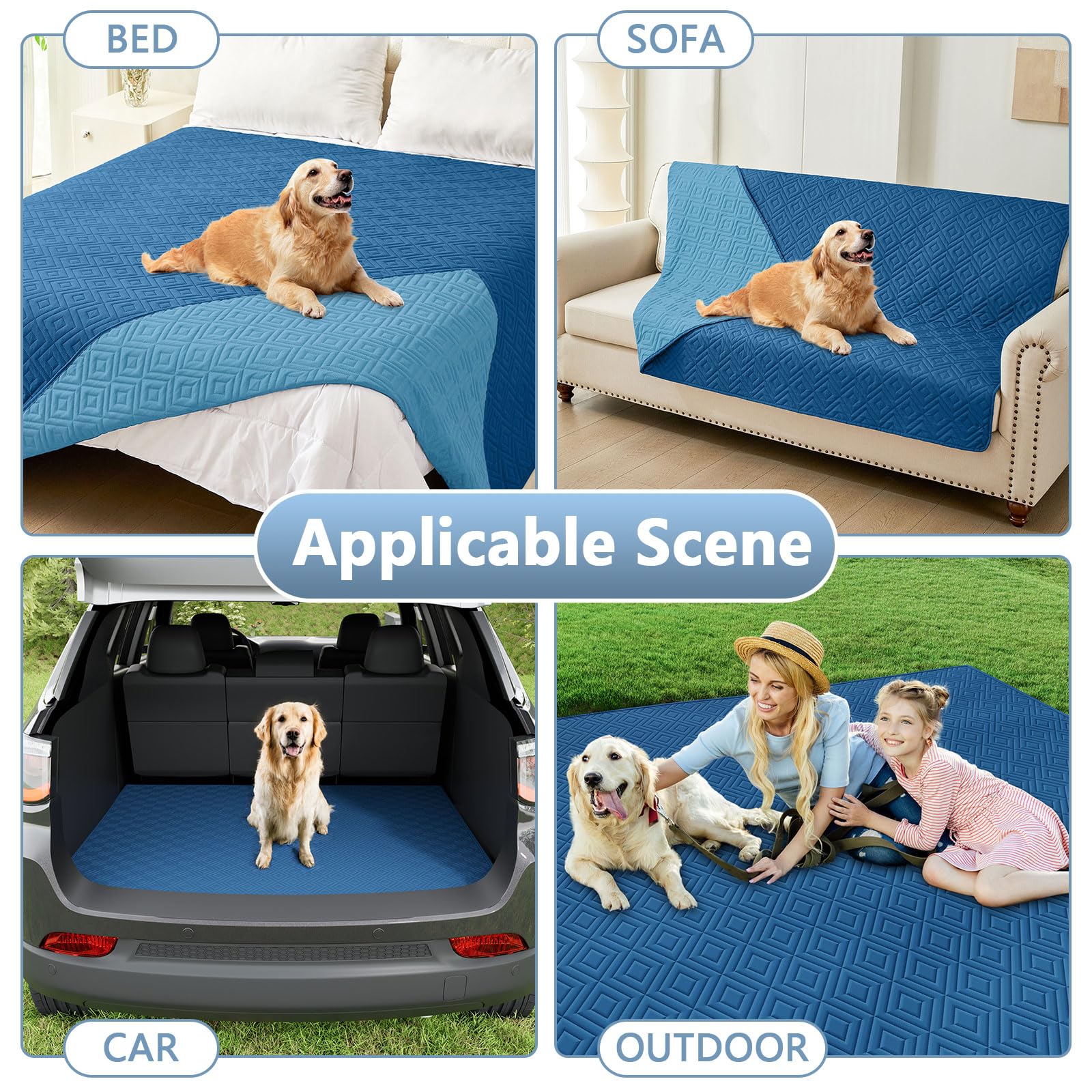 Foto 5 pulgar | Manta Impermeable Para Perros Hyha Para Cama, Sofá Y Muebles, Color Azul Marino - Venta Internacional.