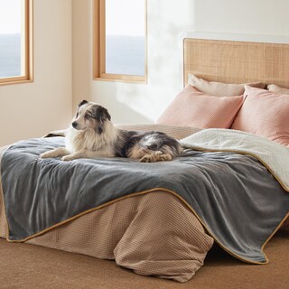 Foto 1 | Manta Impermeable Para Cama, Forro Polar Sherpa, Color Gris, 150 X 200 Cm - Venta Internacional.
