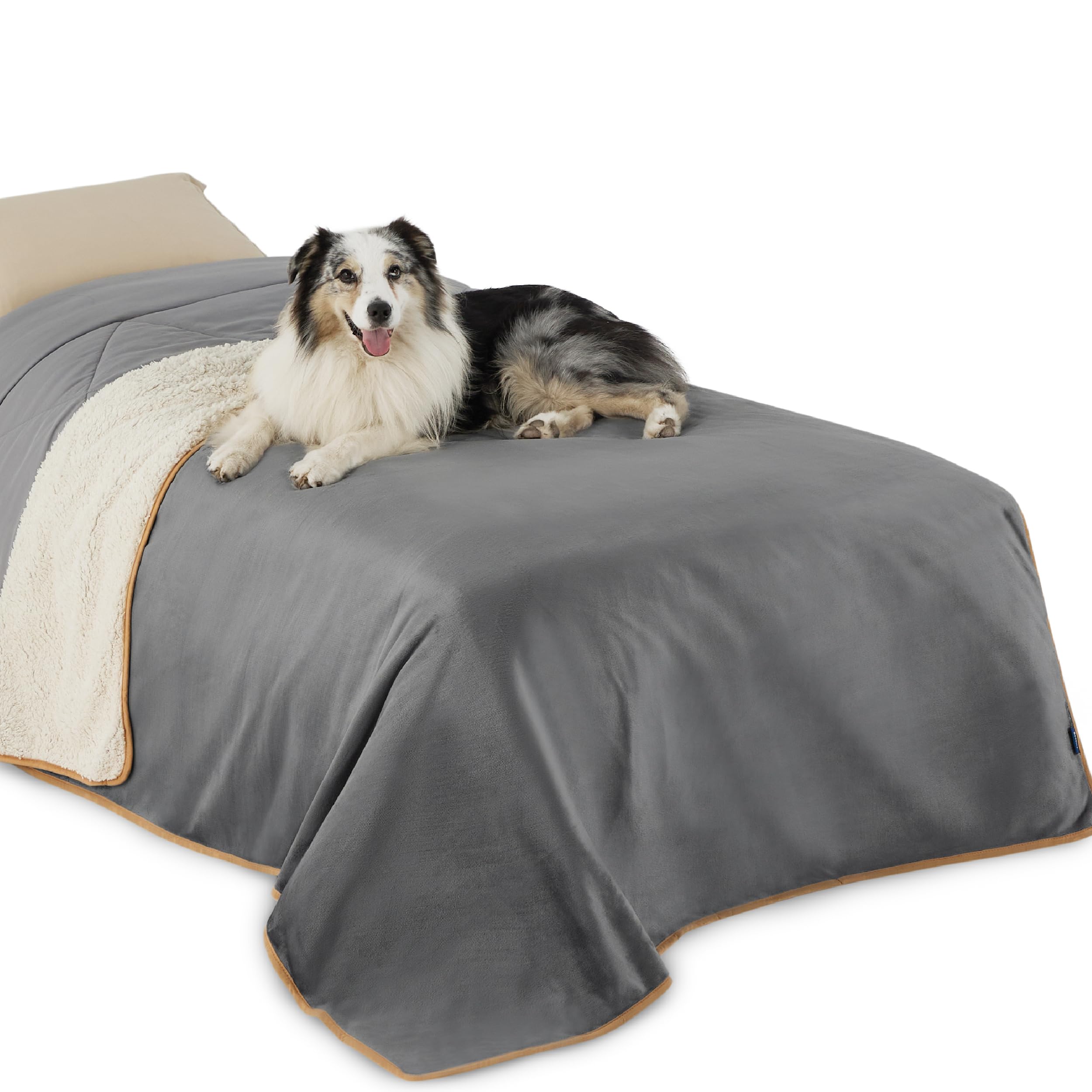 Foto 7 | Manta Impermeable Para Cama, Forro Polar Sherpa, Color Gris, 150 X 200 Cm - Venta Internacional.
