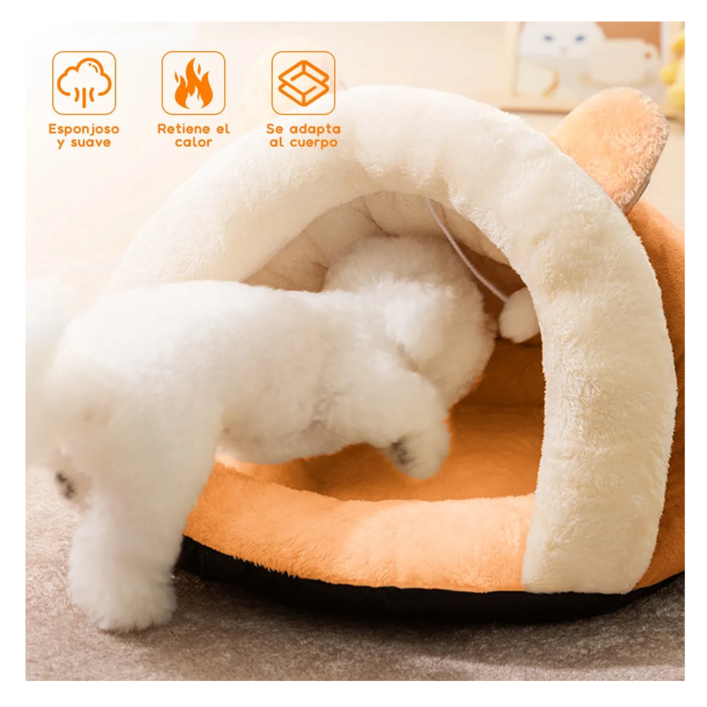 Foto 6 pulgar | Casa Gatos Con Cama Plegable Para Mascota Cuatro Estaciones Belug, Naranja Blanco