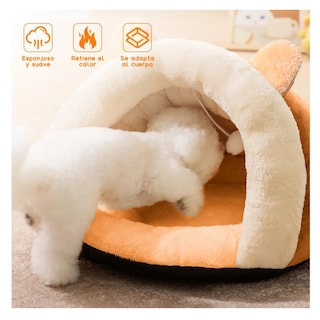 Foto 5 | Casa Gatos Con Cama Plegable Para Mascota Cuatro Estaciones Belug, Naranja Blanco