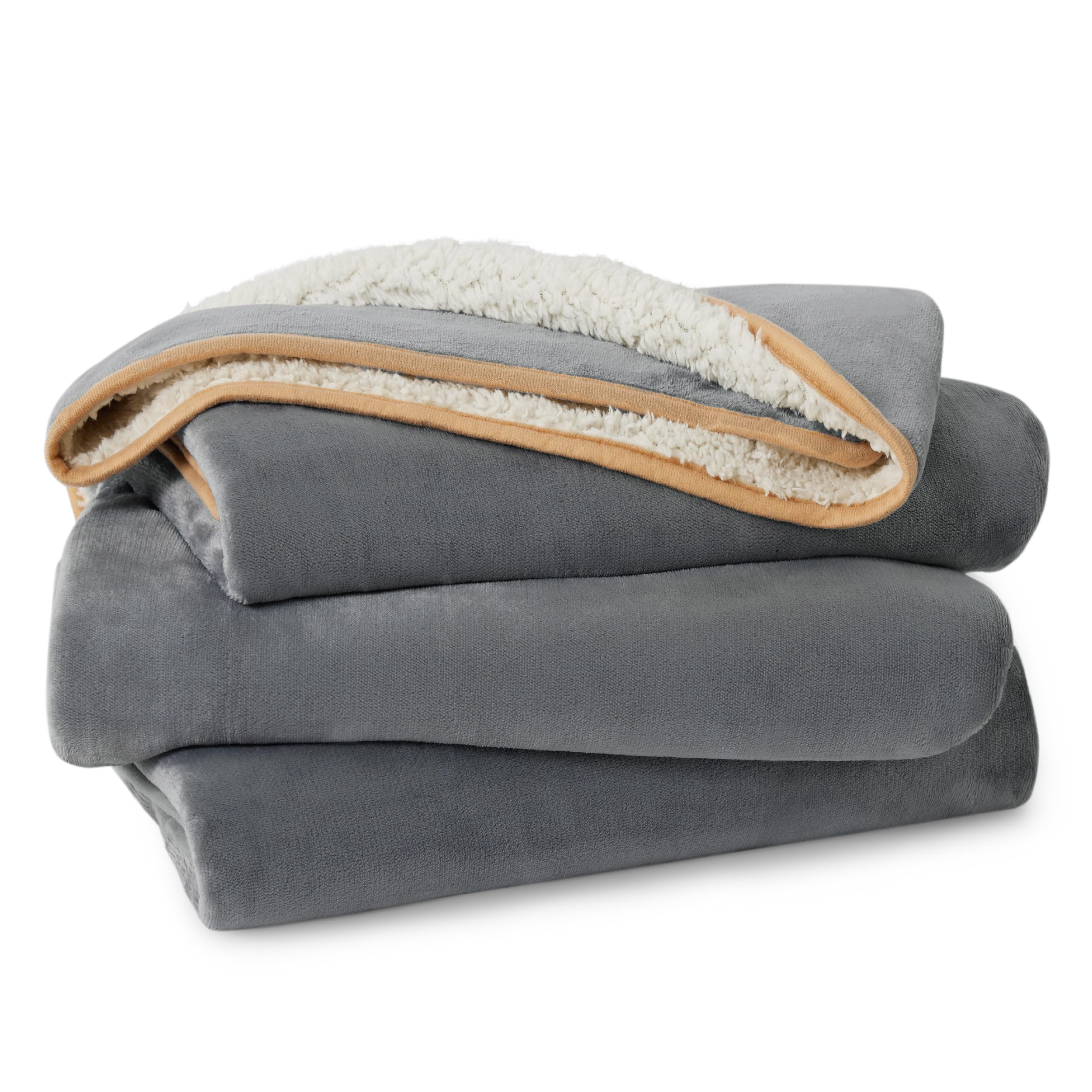 Foto 8 pulgar | Manta Impermeable Para Cama Sherpa Fleece Grey King - Venta Internacional.