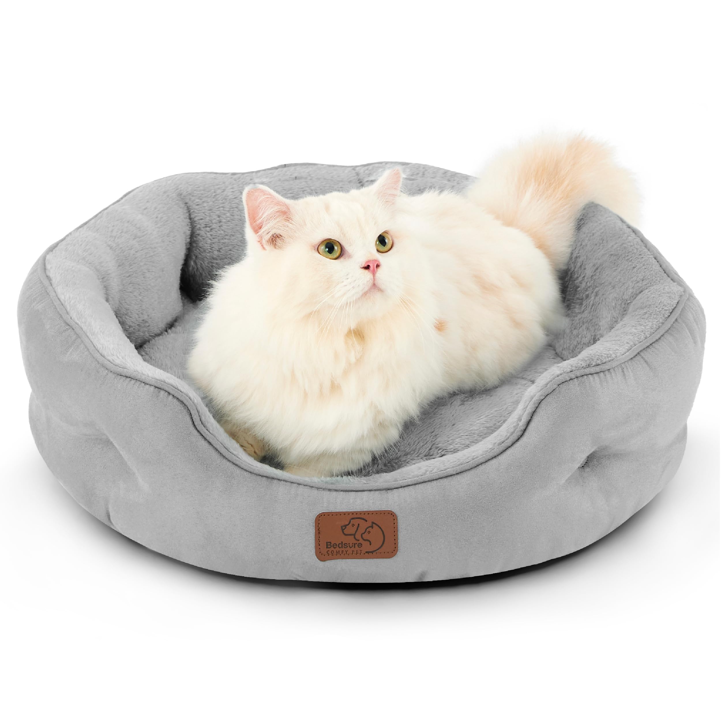 Foto 2 pulgar | Cama Redonda Para Mascotas, Para Perros Y Gatos Pequeños, Color Gris Pálido - Venta Internacional.