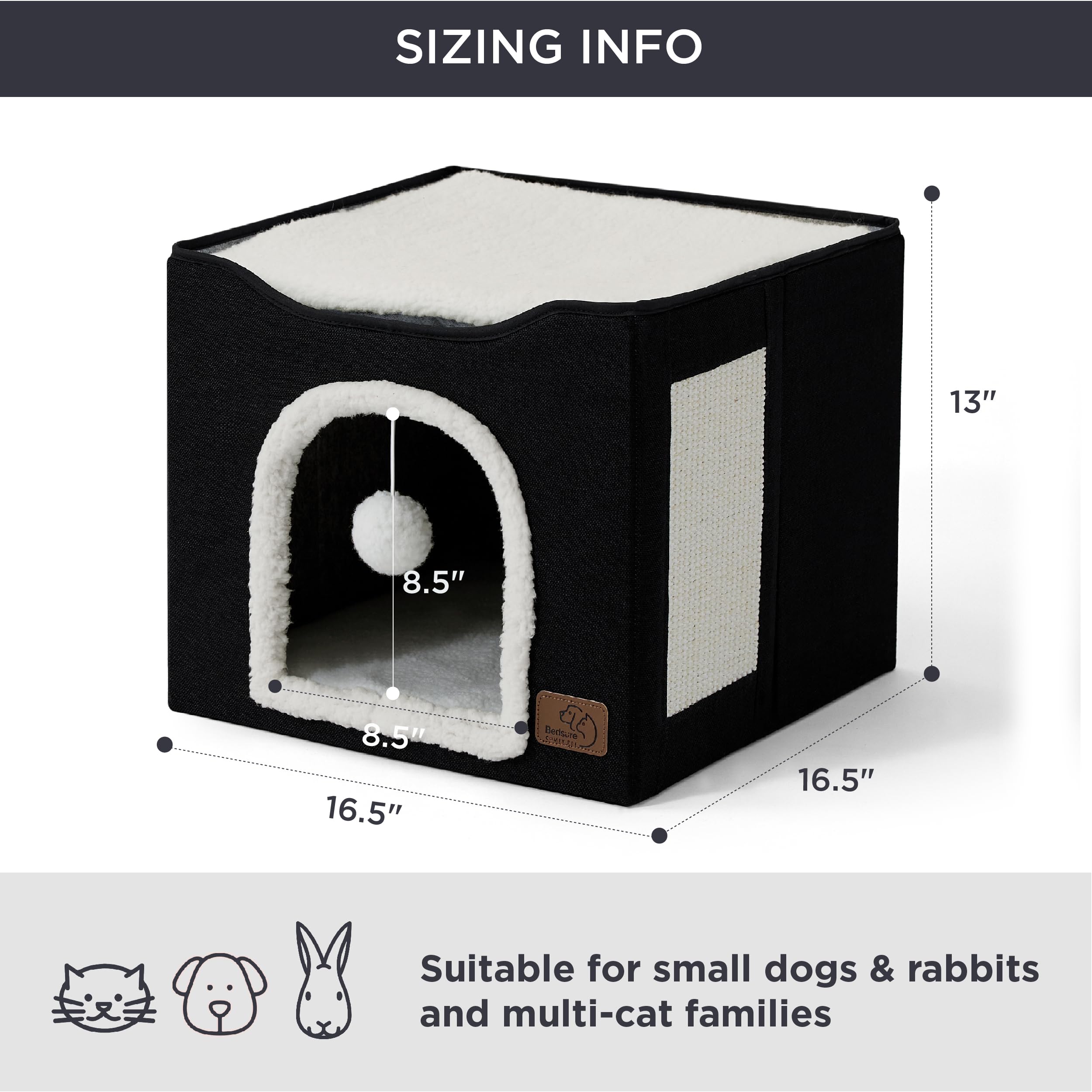 Foto 4 pulgar | Cama Para Gatos Bedsure Cat Cave Para Gatos De Interior Con Almohadilla Rascadora - Venta Internacional.