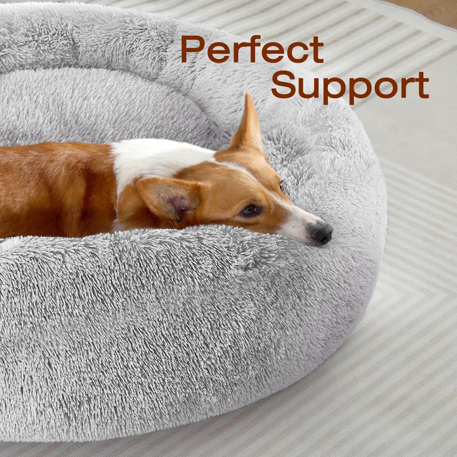 Foto 2 | Cama Para Perros Jollyvogue Calming Donut De Felpa Para Perros Pequeños - Venta Internacional.