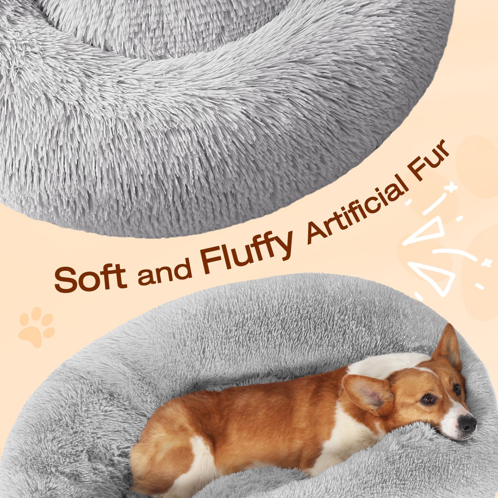 Foto 4 pulgar | Cama Para Perros Jollyvogue Calming Donut De Felpa Para Perros Pequeños - Venta Internacional.