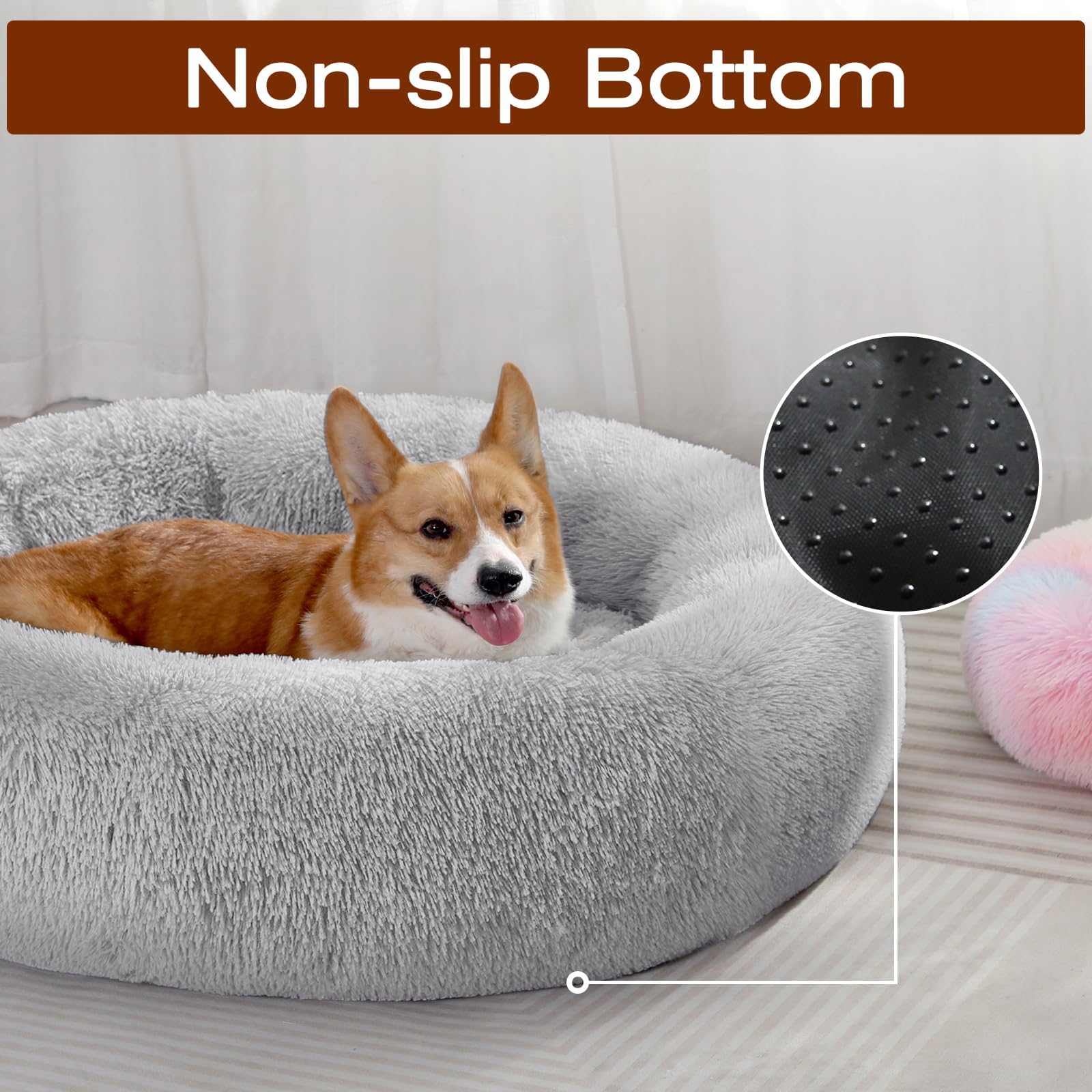 Foto 4 | Cama Para Perros Jollyvogue Calming Donut De Felpa Para Perros Pequeños - Venta Internacional.