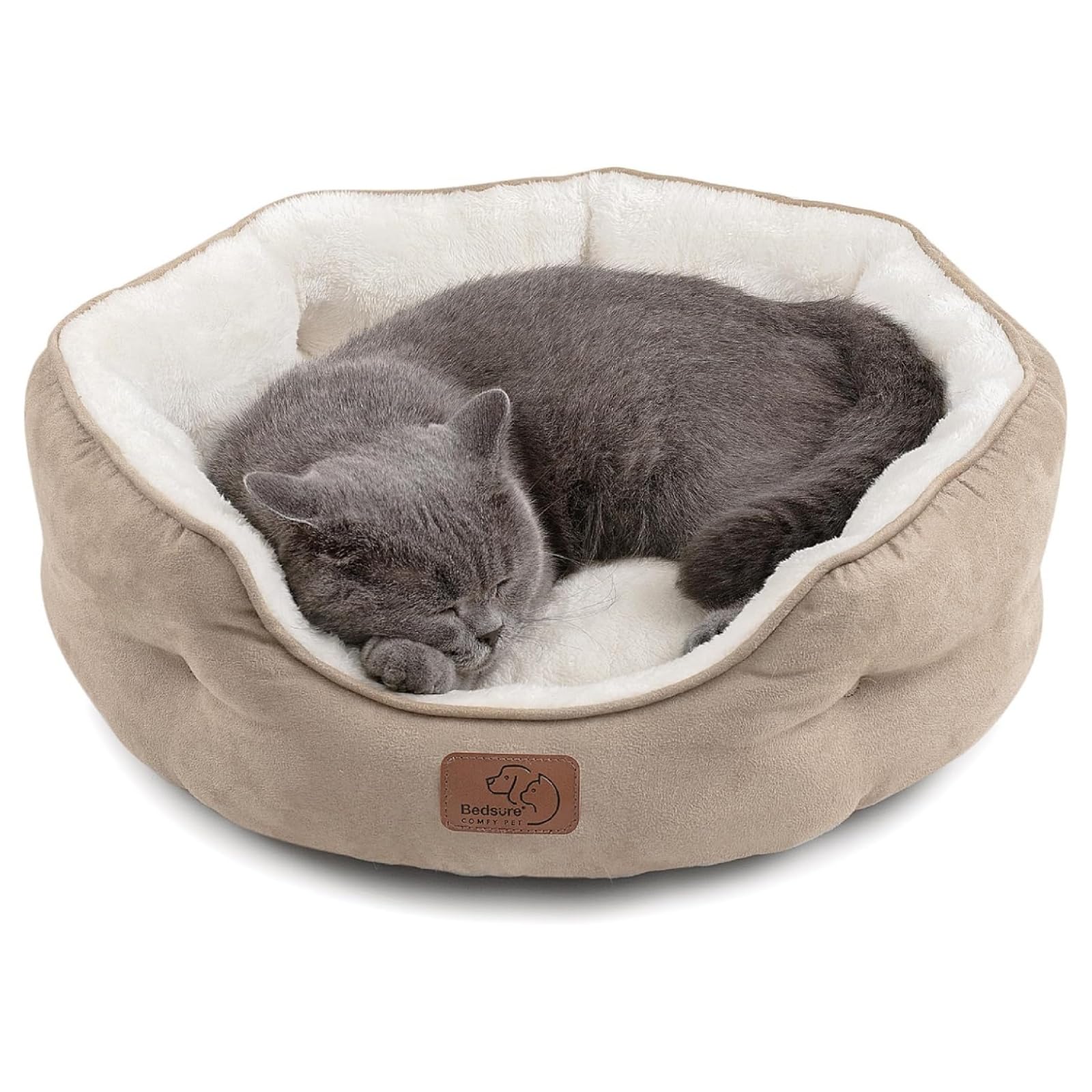 Foto 2 pulgar | Cama Para Mascotas Para Perros Y Gatos Pequeños, Redonda, 50 Cm, Color Camel - Venta Internacional.