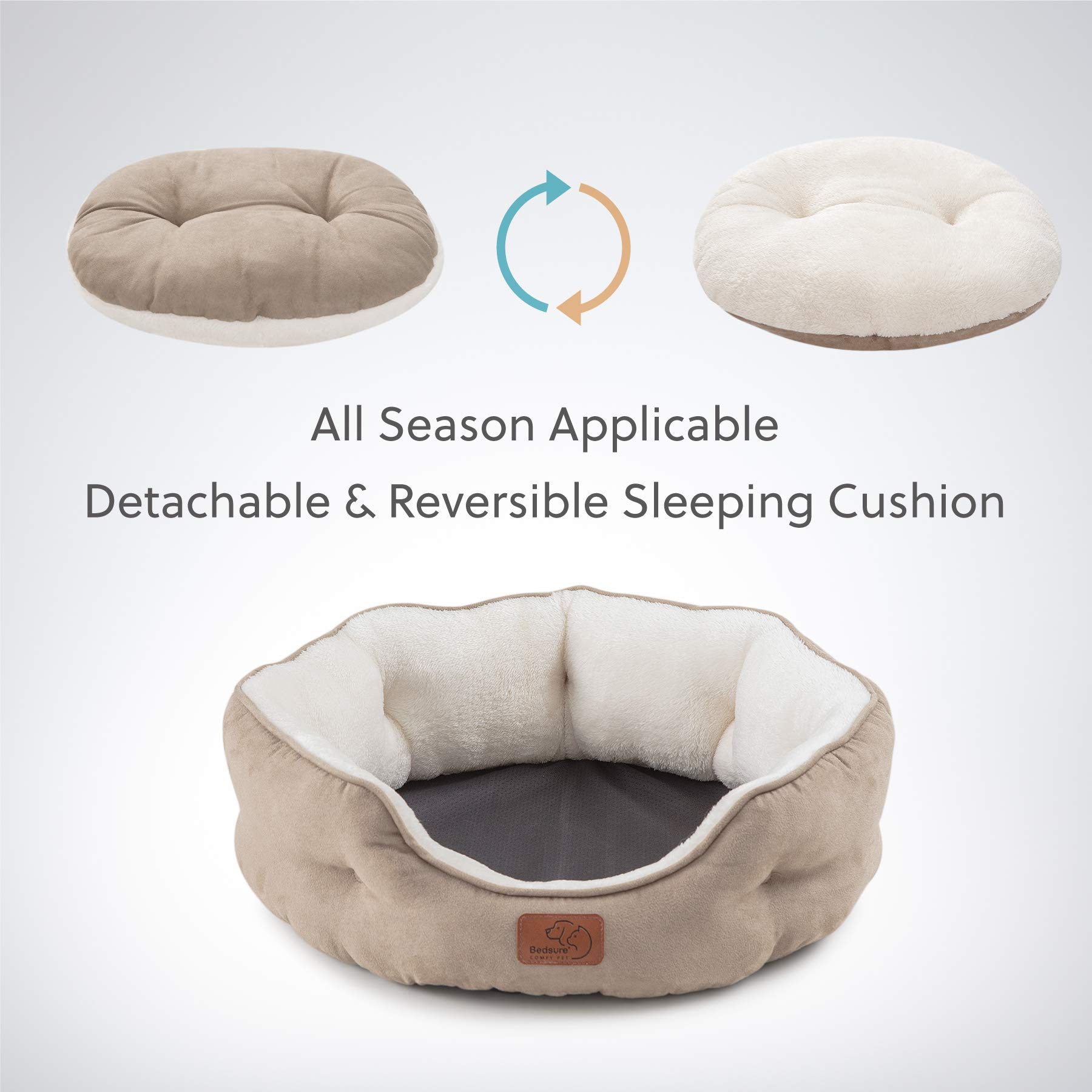 Foto 4 | Cama Para Mascotas Para Perros Y Gatos Pequeños, Redonda, 50 Cm, Color Camel - Venta Internacional.