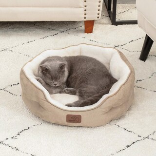 Foto 7 | Cama Para Mascotas Para Perros Y Gatos Pequeños, Redonda, 50 Cm, Color Camel - Venta Internacional.