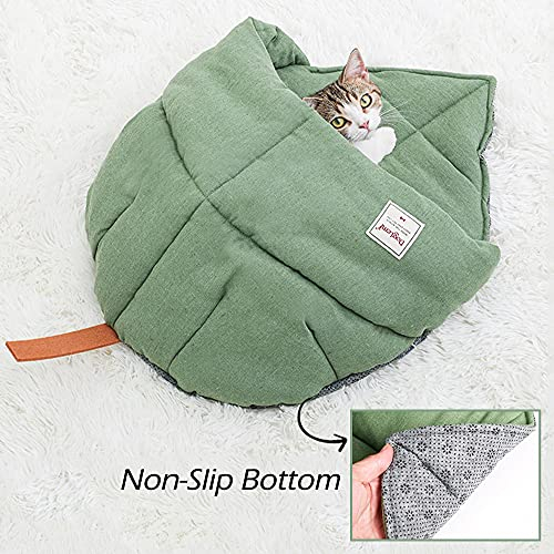 Foto 5 pulgar | Saco De Dormir Para Gatos Tangn, Cama Cueva De Tela De Lino Para Mascotas, Color Verde - Venta Internacional.