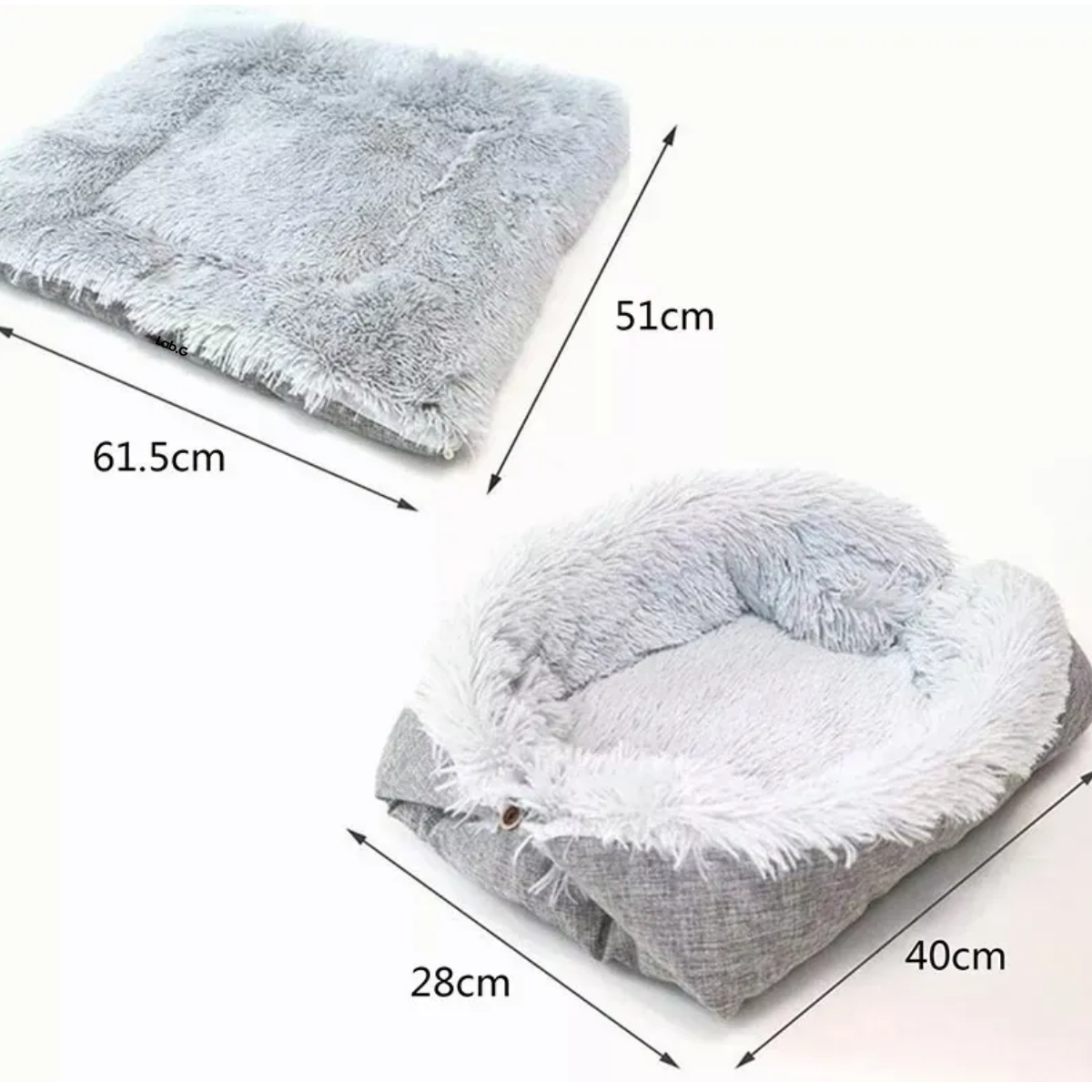 Foto 3 pulgar | Cama Para Mascotas 2 En 1 Mascotas  Suave Manta Lavable Lab.g Gris