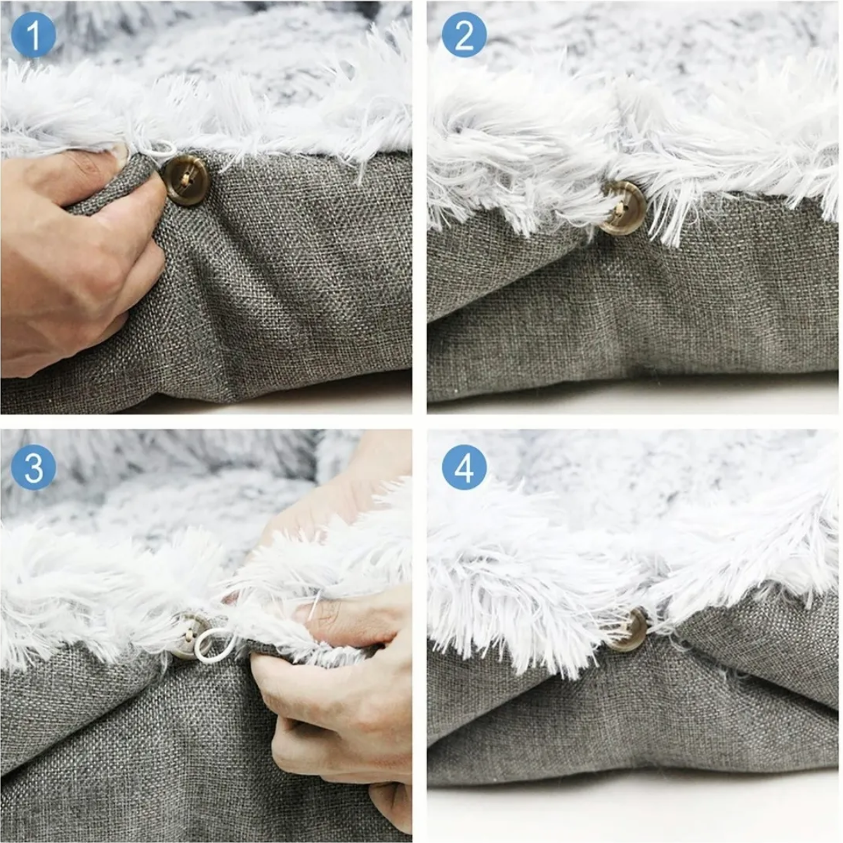 Foto 5 | Cama Para Mascotas 2 En 1 Mascotas  Suave Manta Lavable Lab.g Gris
