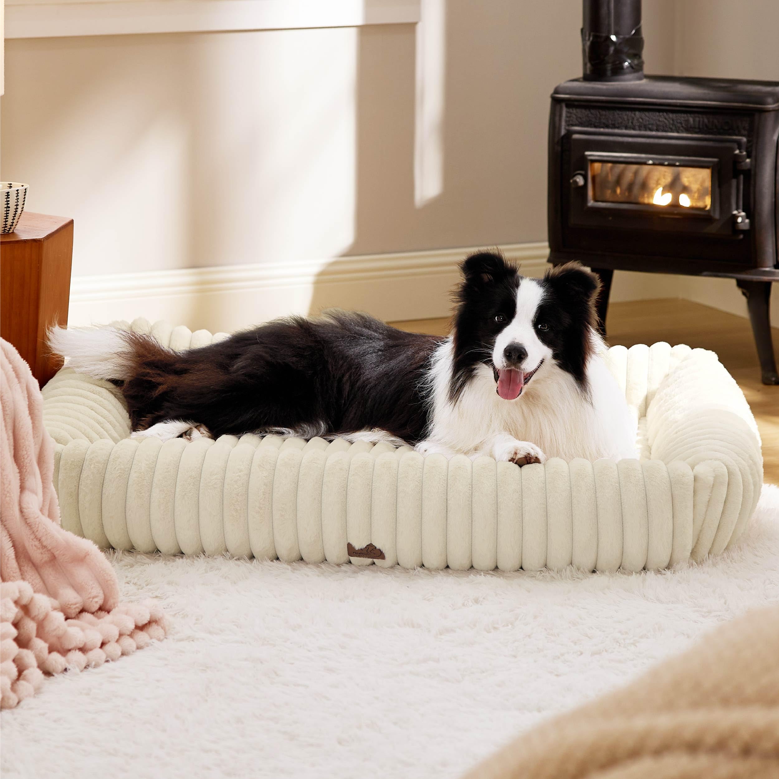 Cama De Cama Para Perros, Bonita Y Lavable, De Pana Peluda, Para Perros De Talla Xl - Venta Internacional.