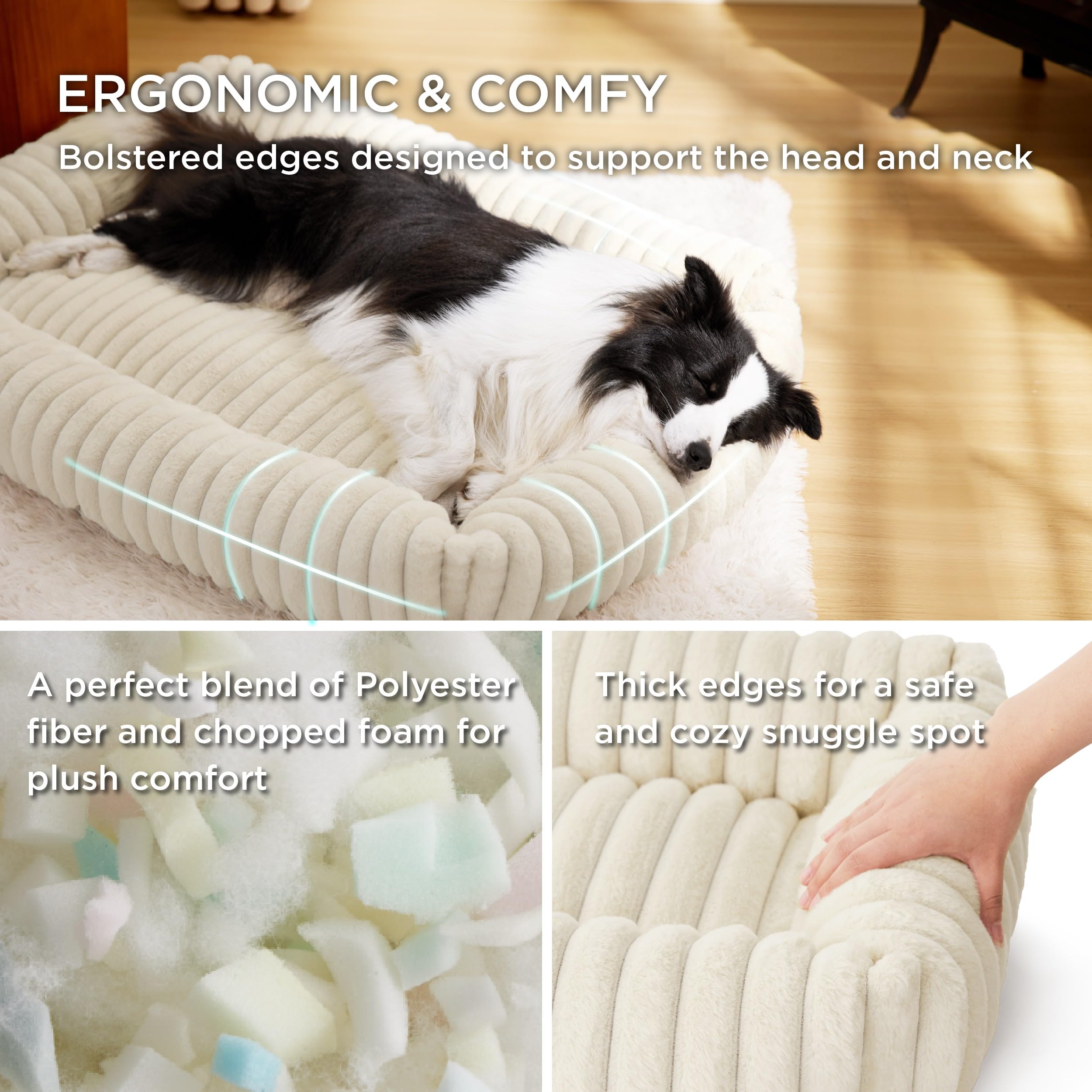 Foto 3 pulgar | Cama De Cama Para Perros, Bonita Y Lavable, De Pana Peluda, Para Perros De Talla Xl - Venta Internacional.