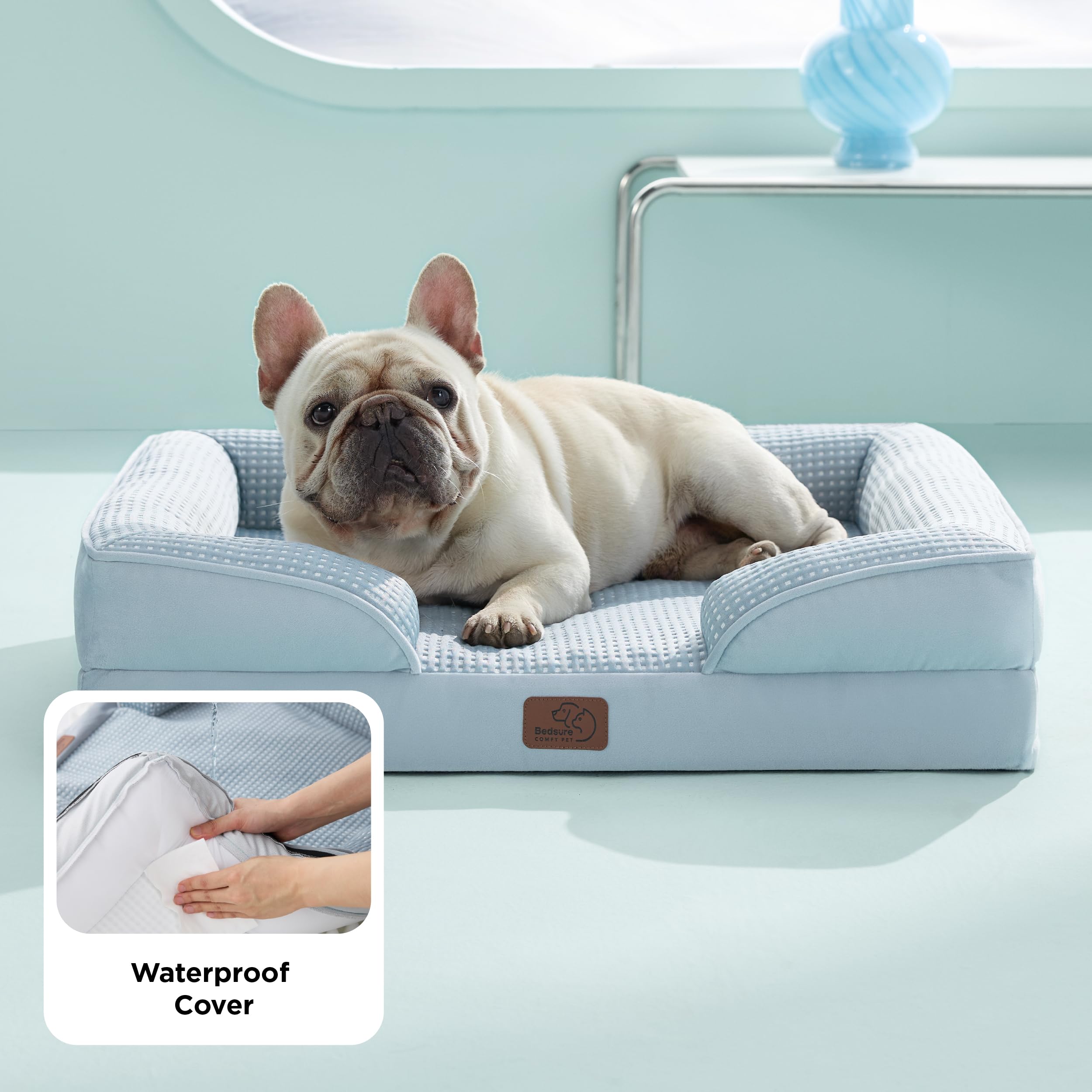 Foto 5 pulgar | Sofá Ortopédico Cooling Bed Bedsure Para Perros Medianos, Color Azul - Venta Internacional.