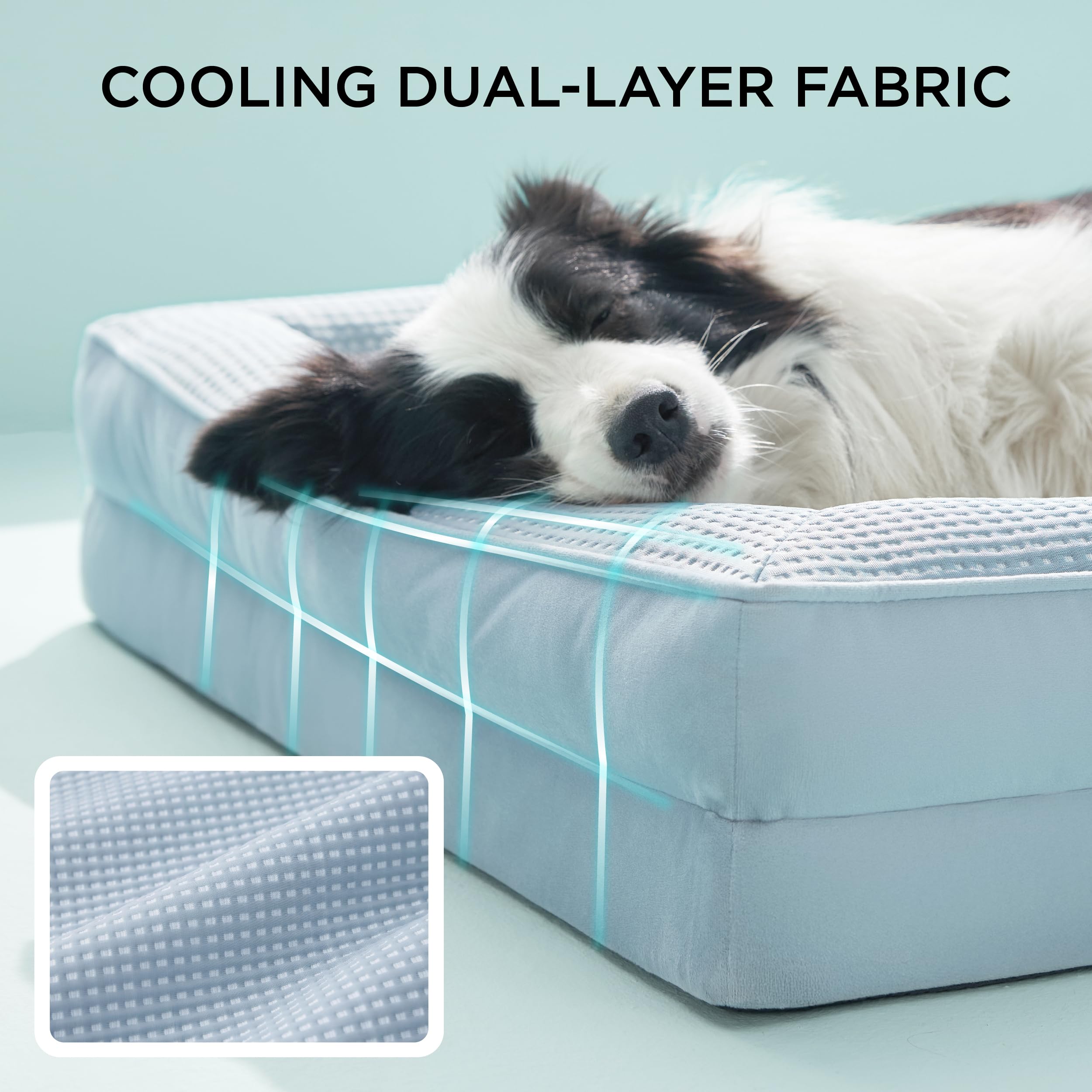 Foto 2 | Cama Ortopédica Refrescante Para Perros Grandes, Color Azul - Venta Internacional.